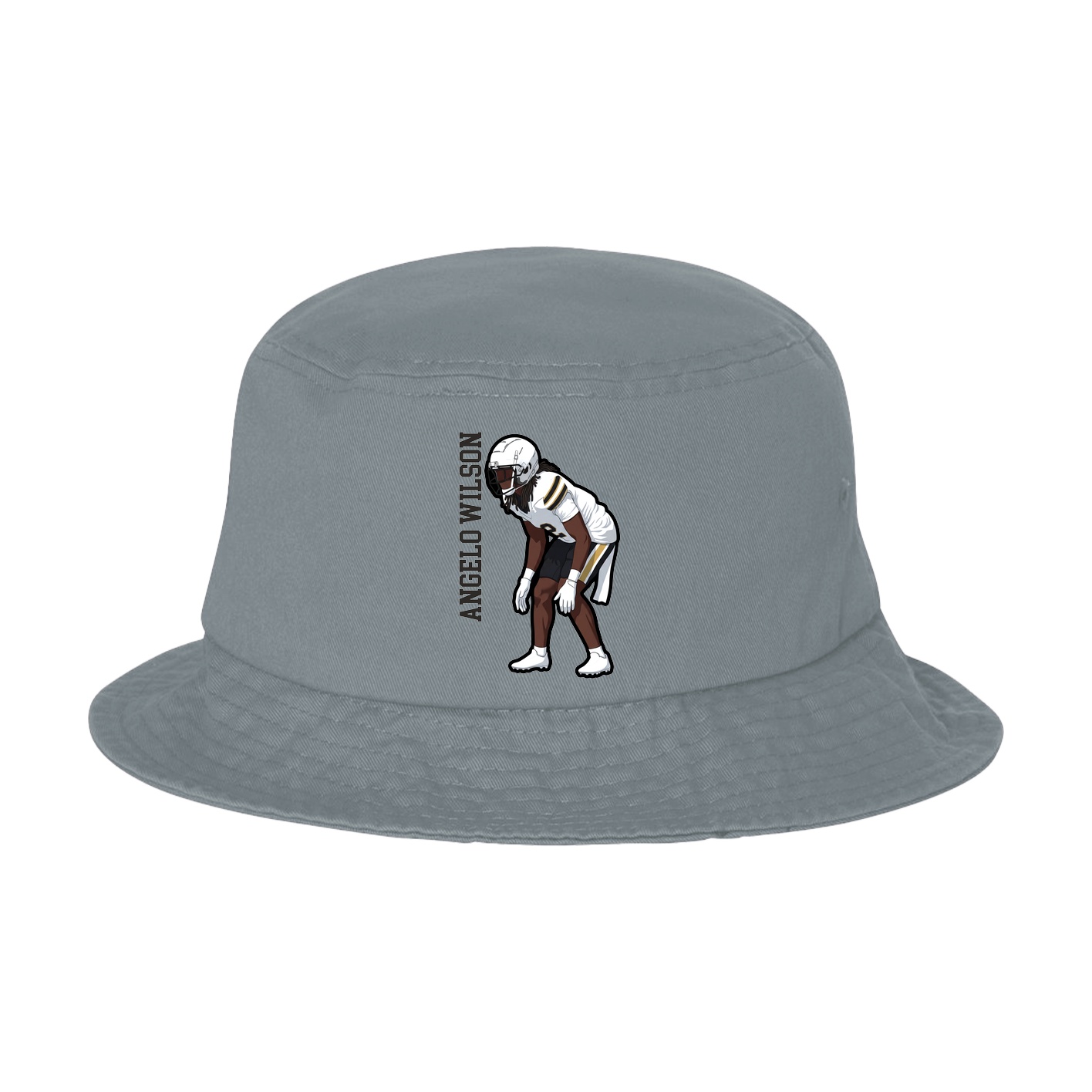 Bucket Cap — Name Vertical in Grey