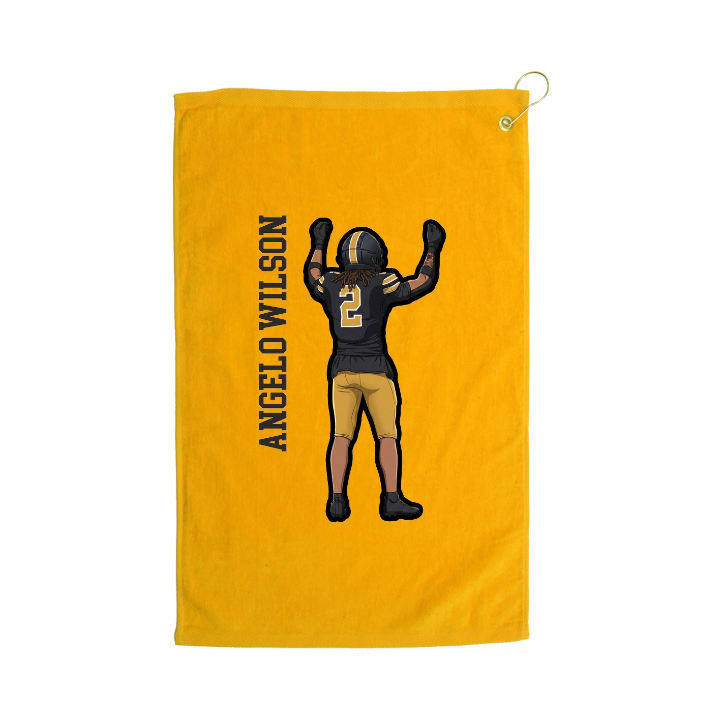 Golf Towel — Name Vertical in Gold