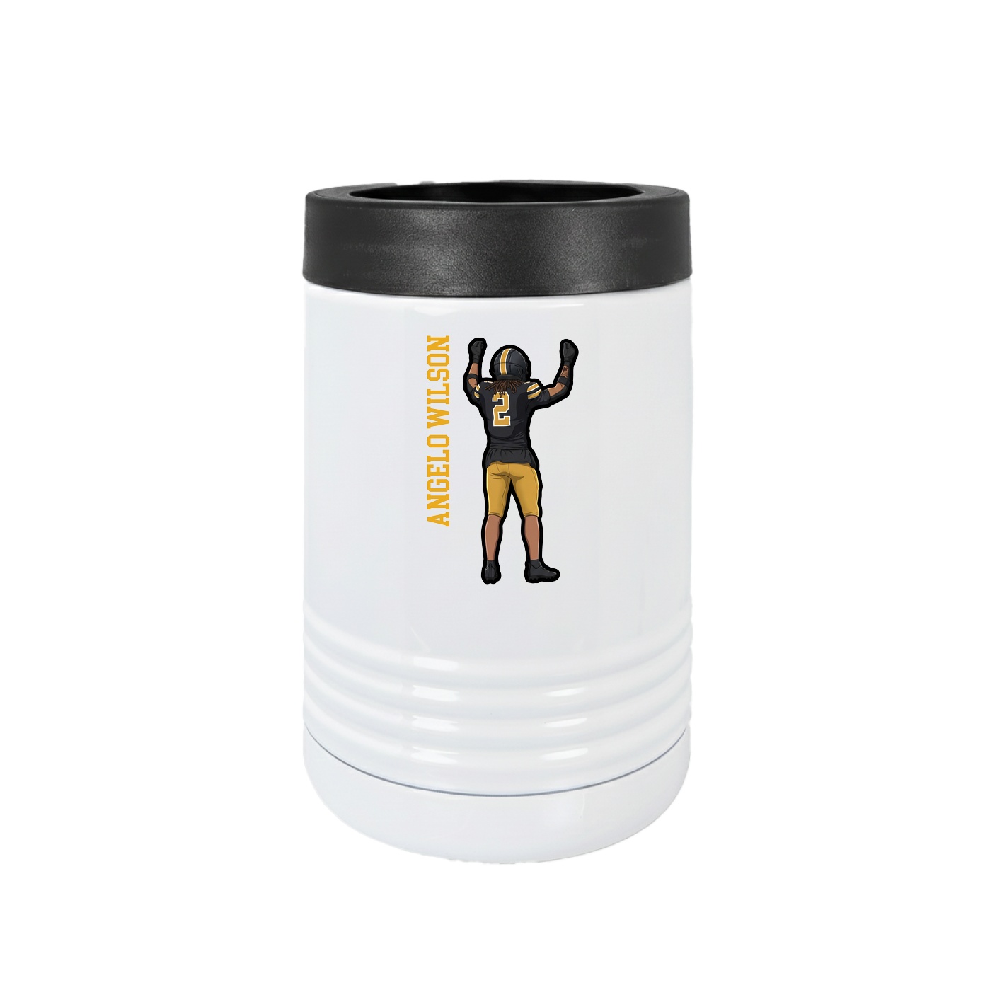 Beverage Holder — Name Vertical in White