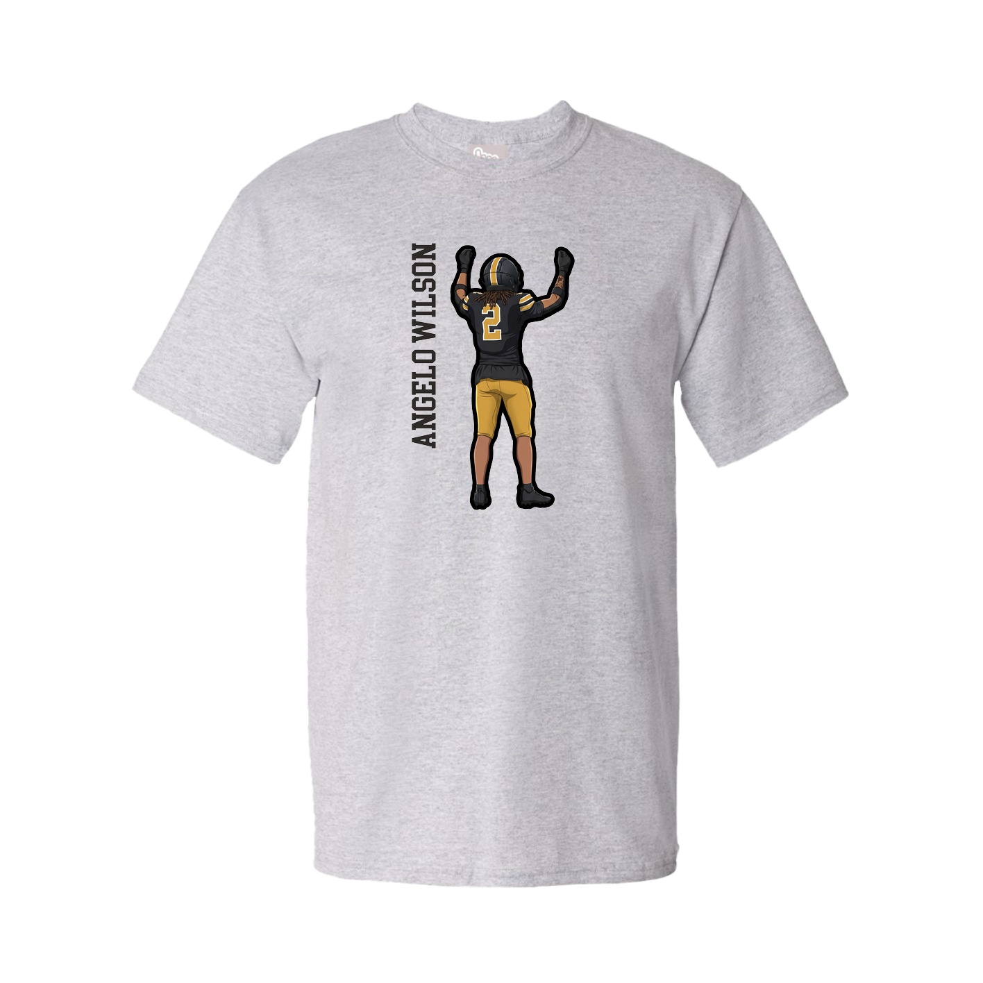 Youth Tee — Name Vertical in Grey