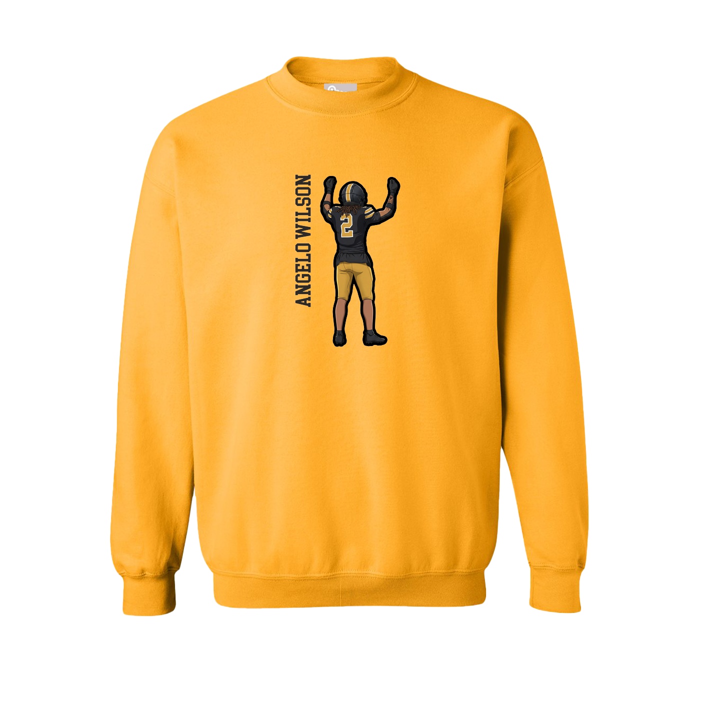 Fleece Crew — Name Vertical in Gold