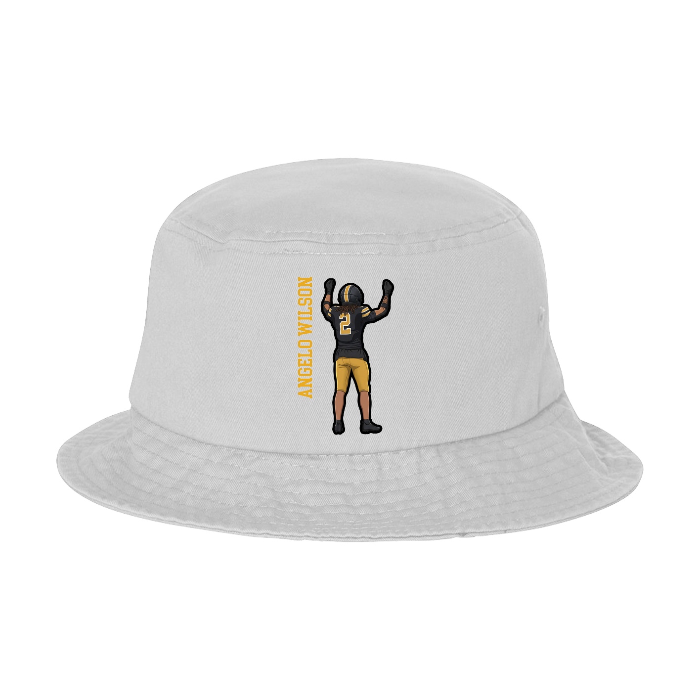 Bucket Cap — Name Vertical in White