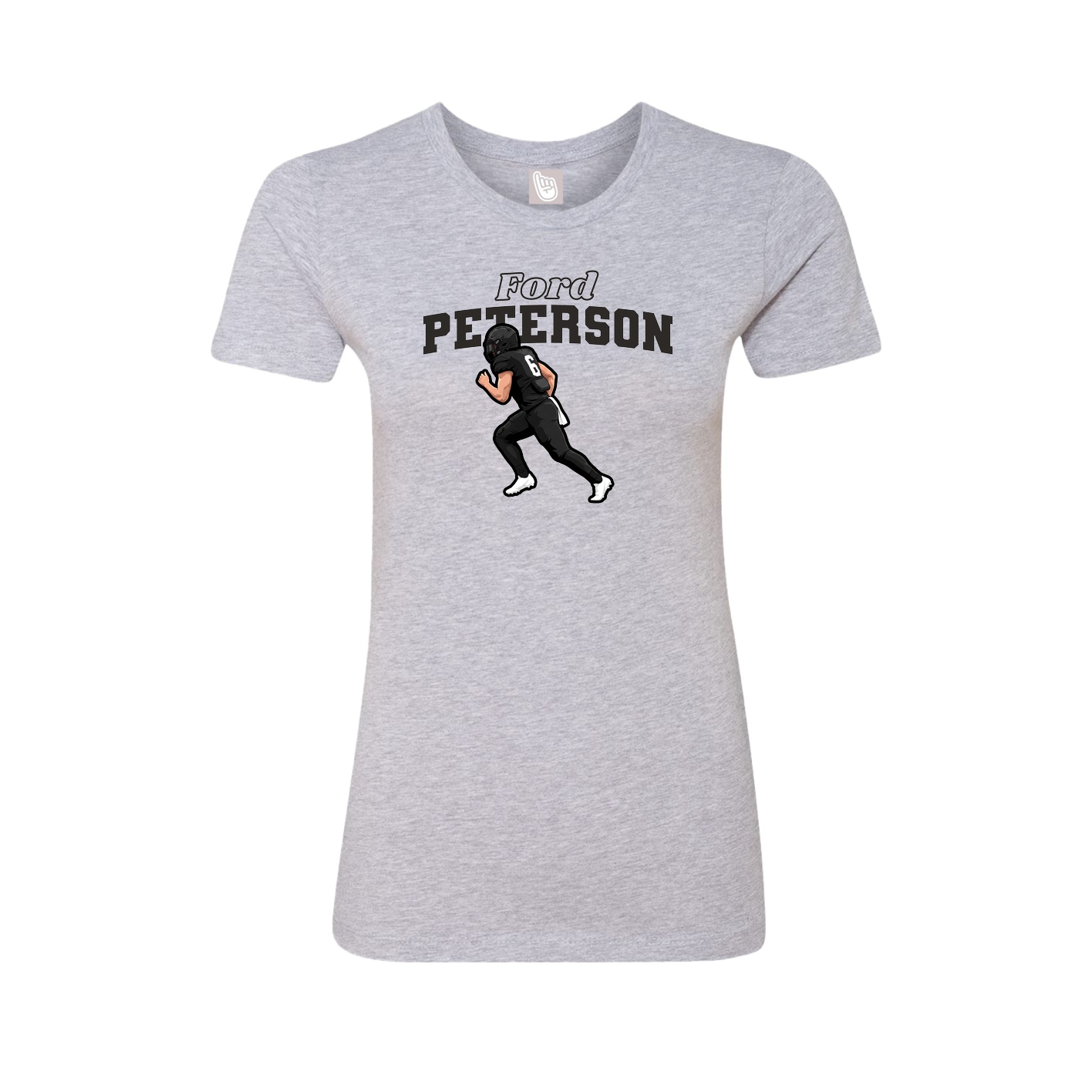 Fitted Women's Tee — Name Arch in Grey