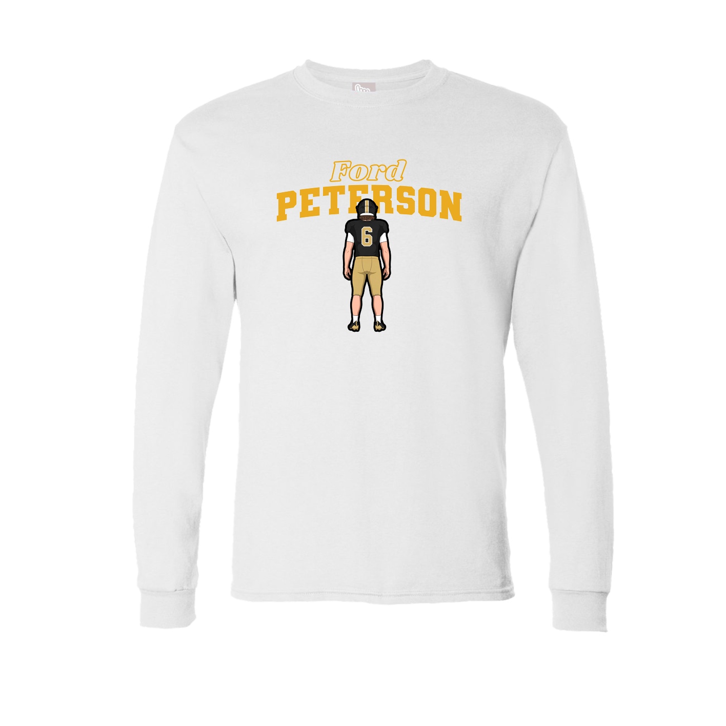 Long Sleeve Tee — Name Arch in White