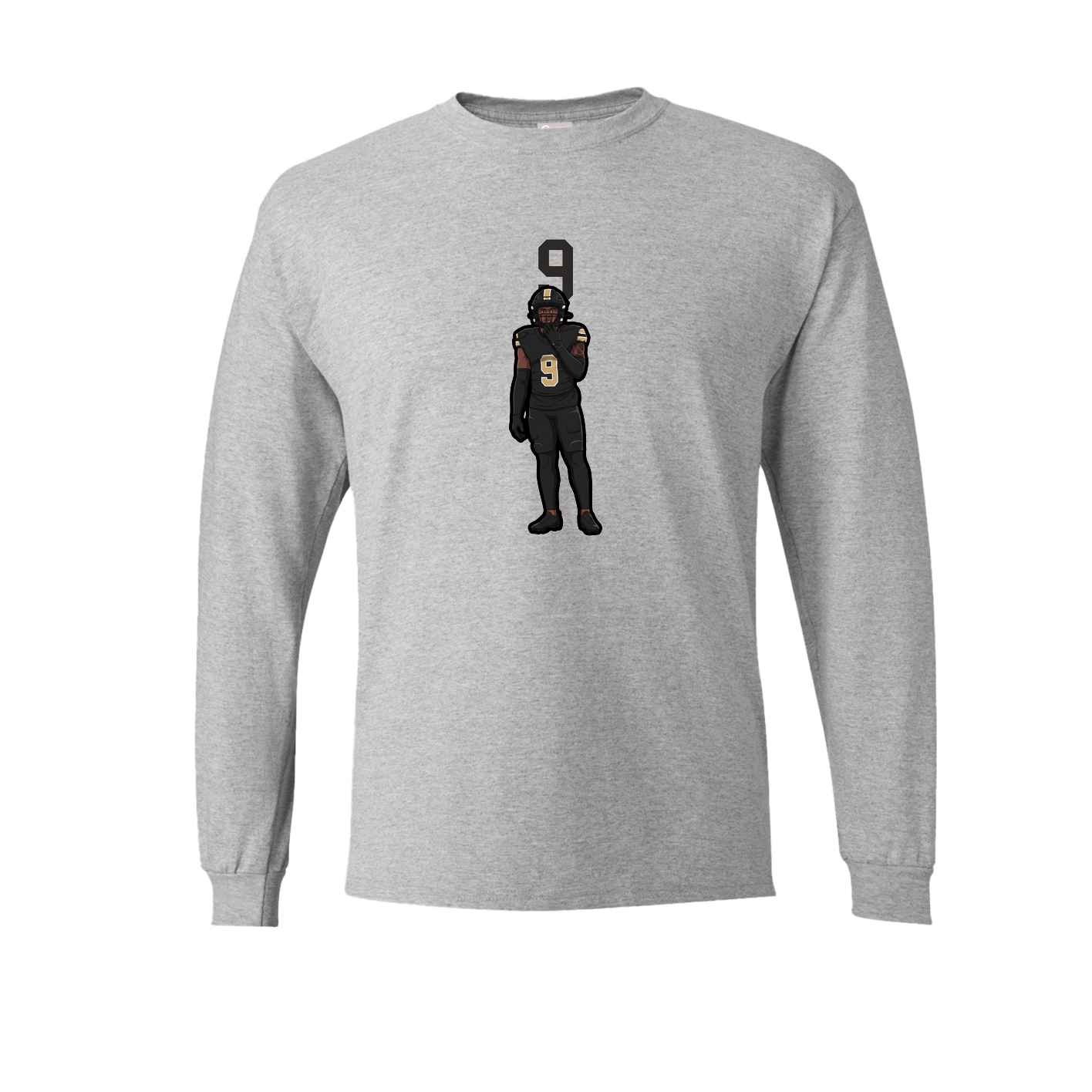 Long Sleeve Tee — Number Top in Grey
