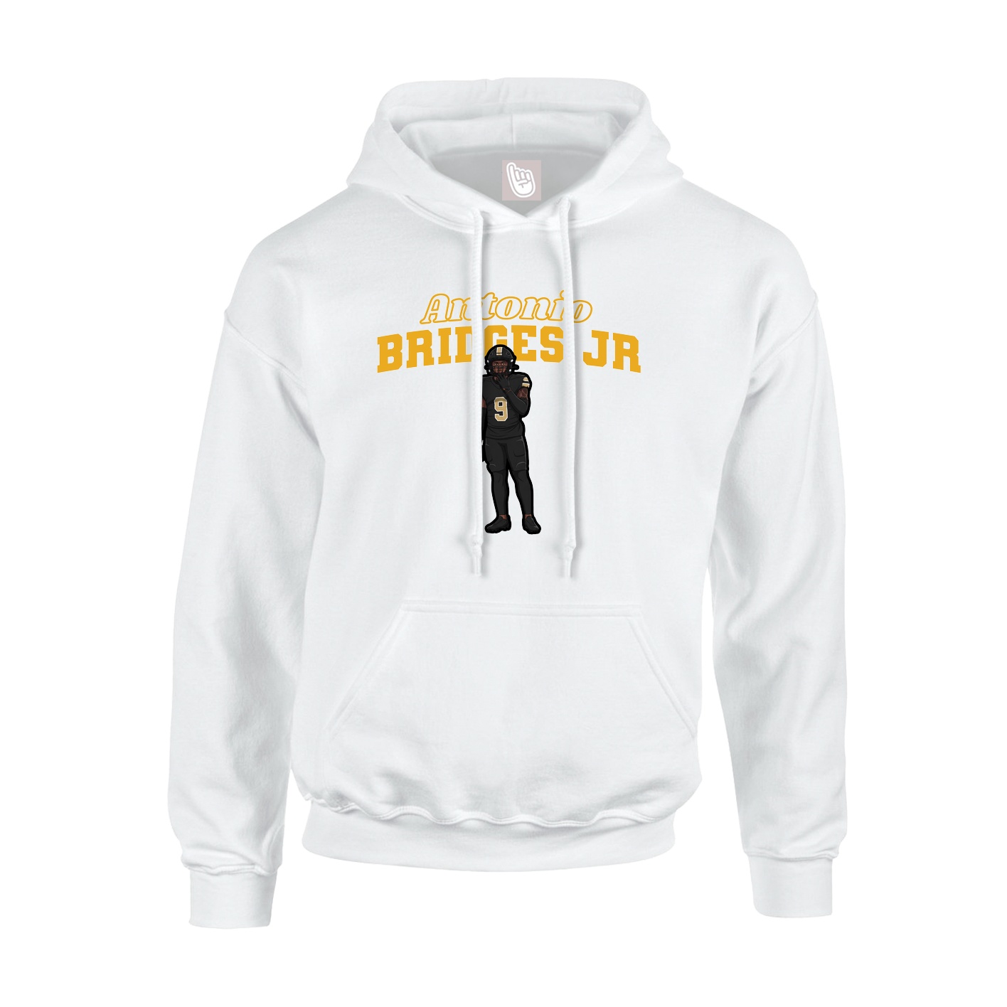 Hoodie — Name Arch in White