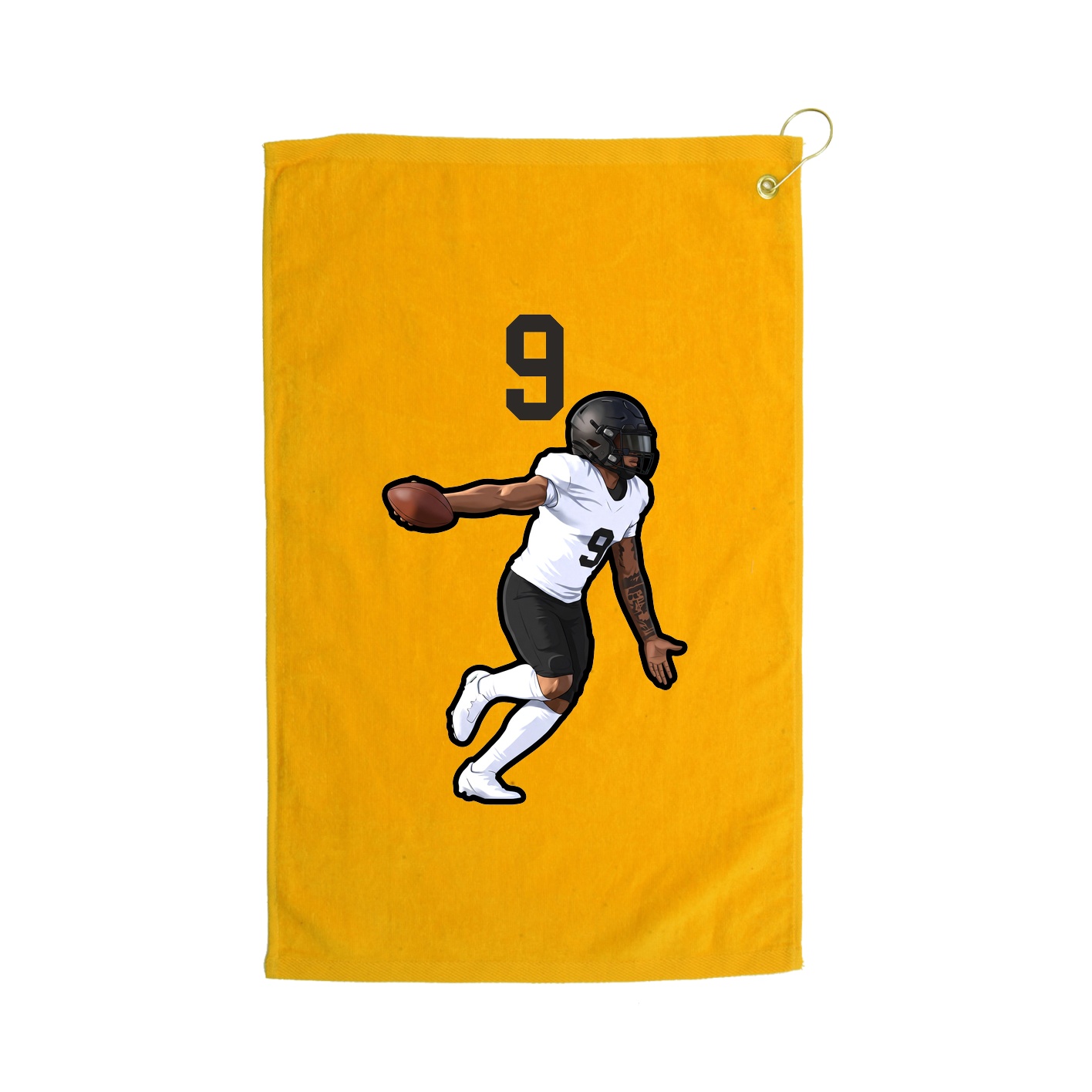 Golf Towel — Number Top in Gold