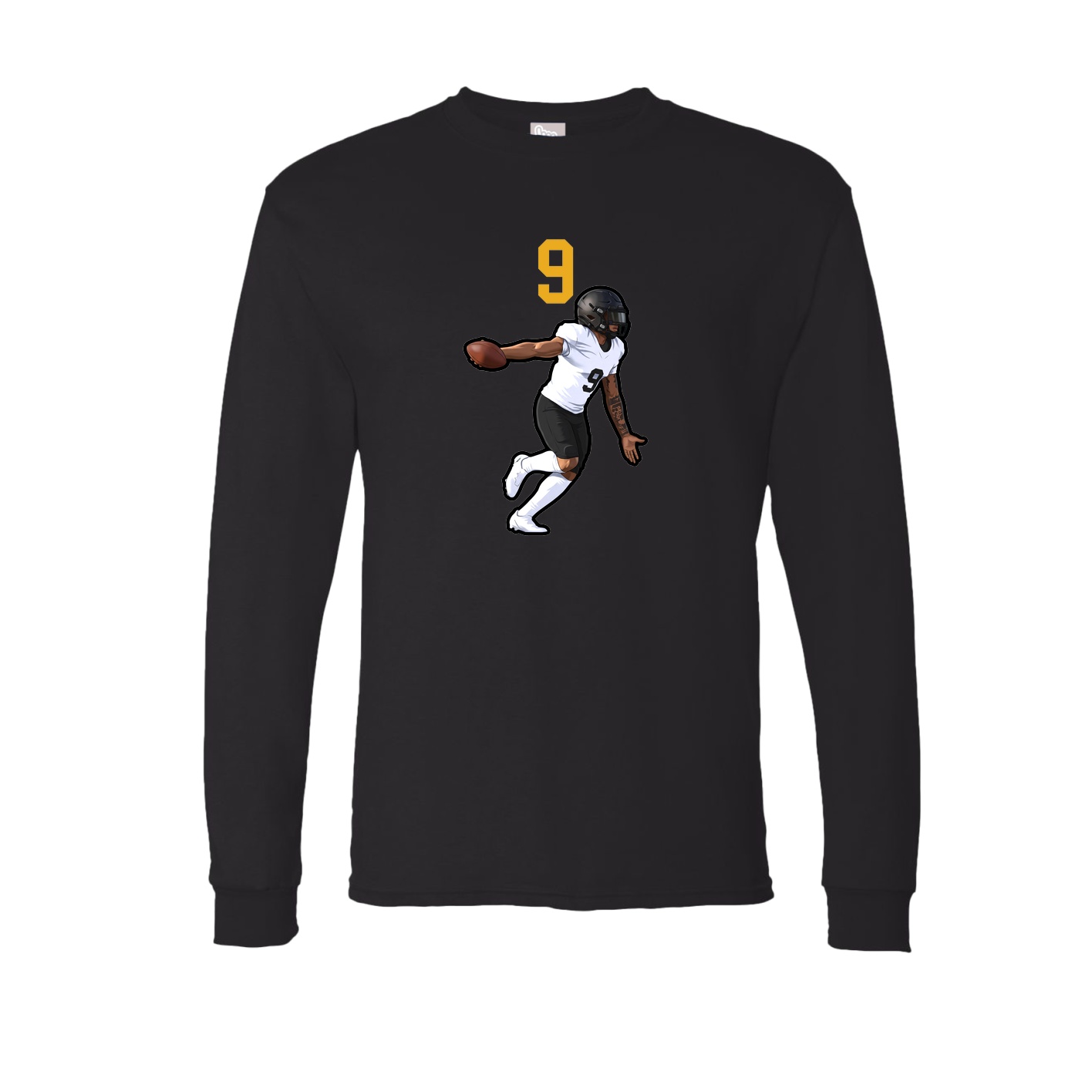 Long Sleeve Tee — Number Top in Black