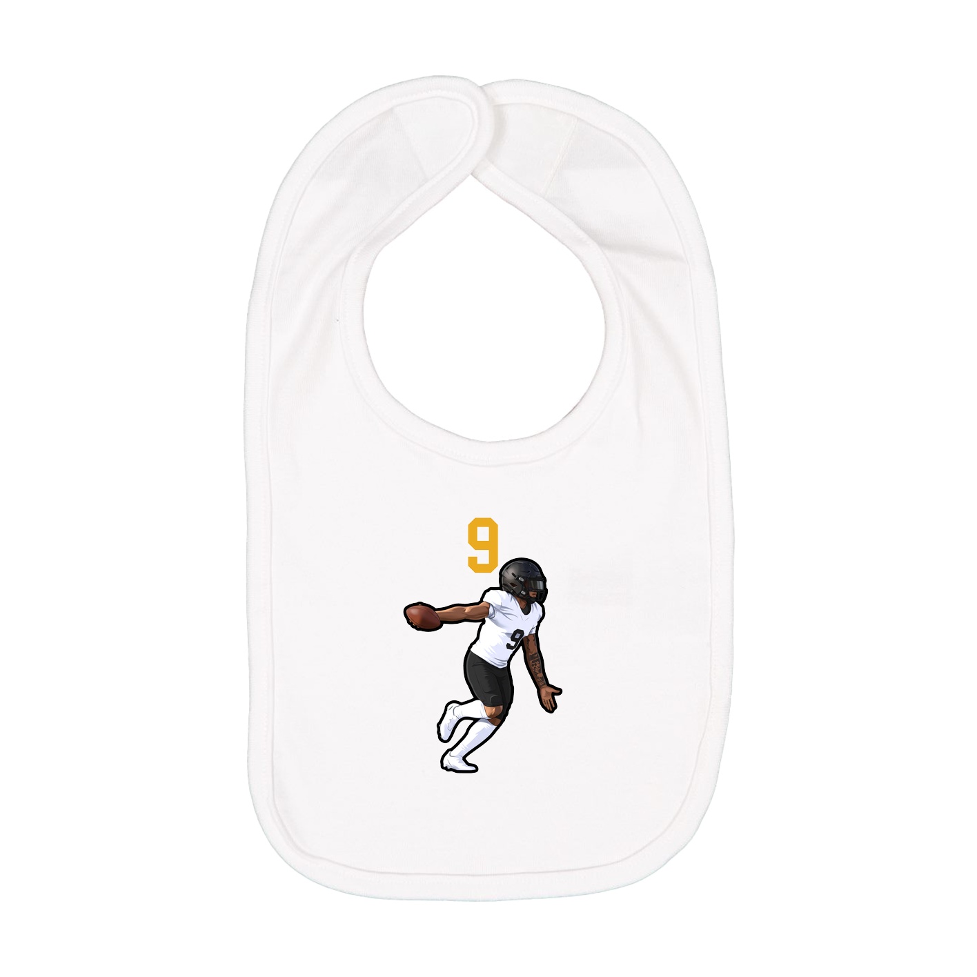 Infant Bib — Number Top in White