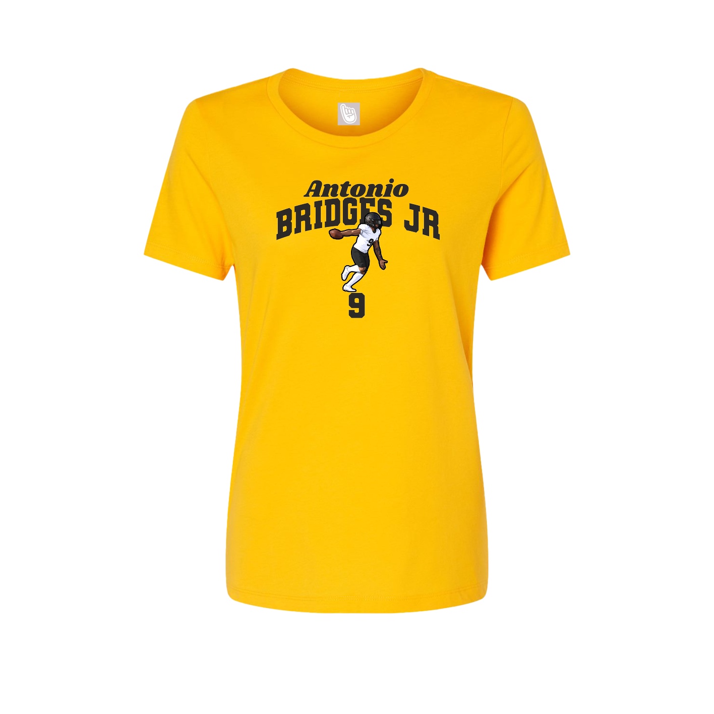 Fitted Women's Tee — Signature Arch in Gold