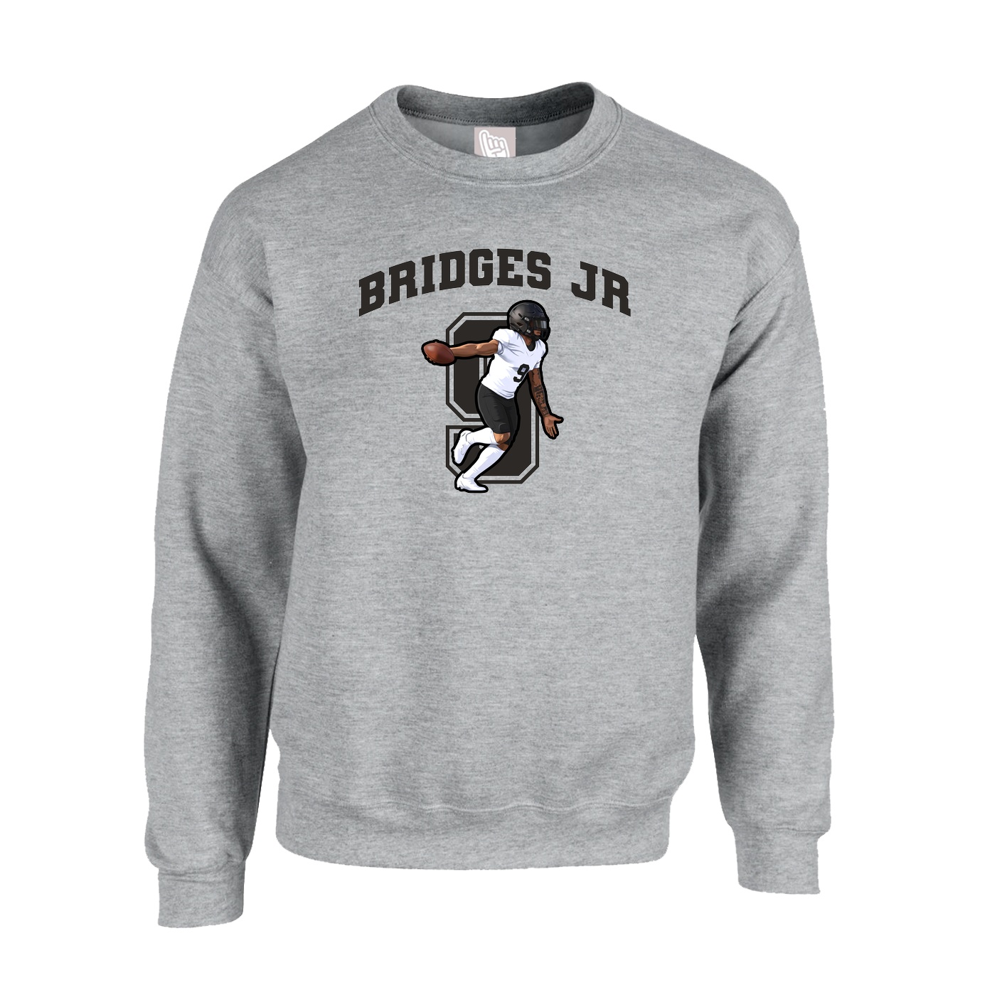 Fleece Crew — Number in Grey