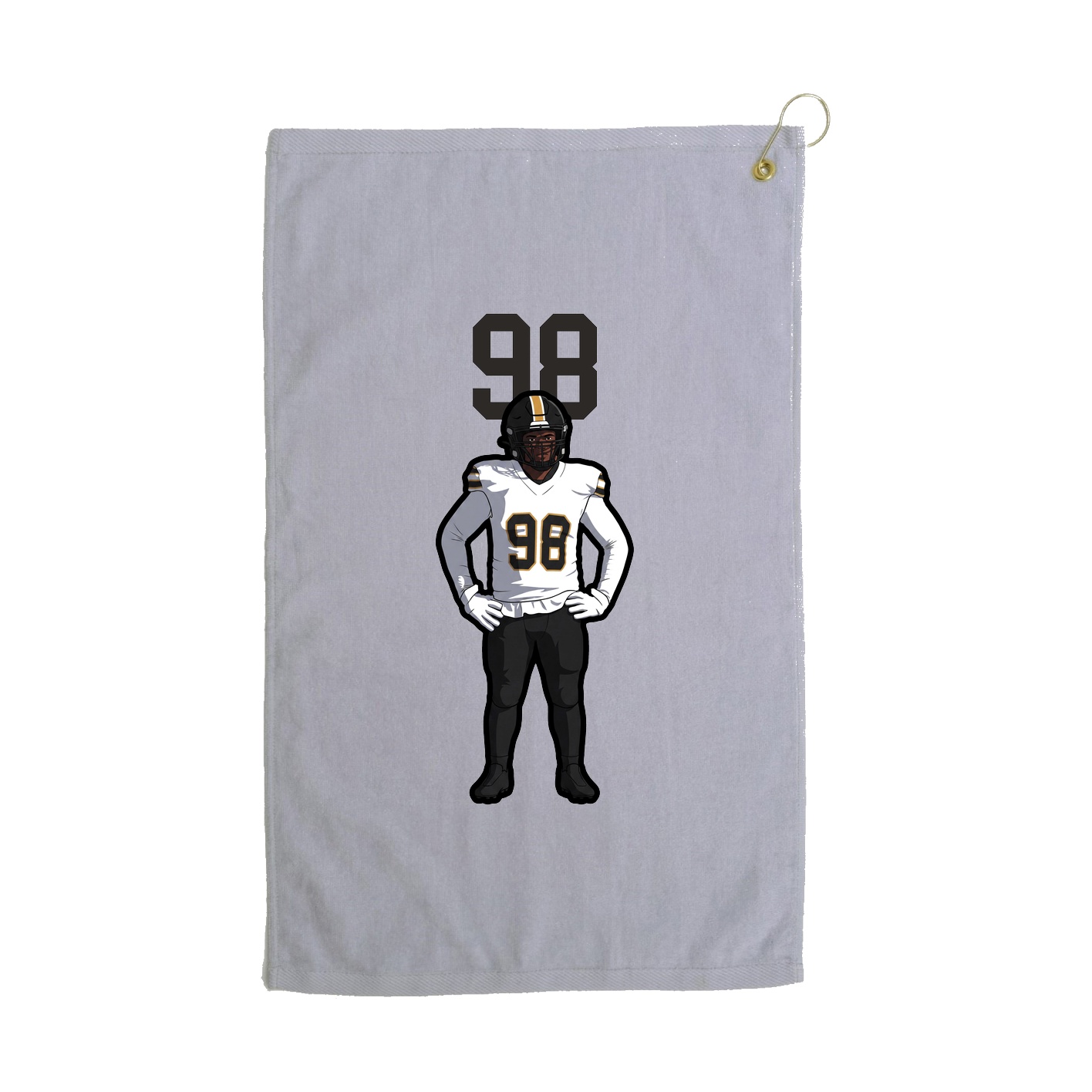Golf Towel — Number Top in Grey