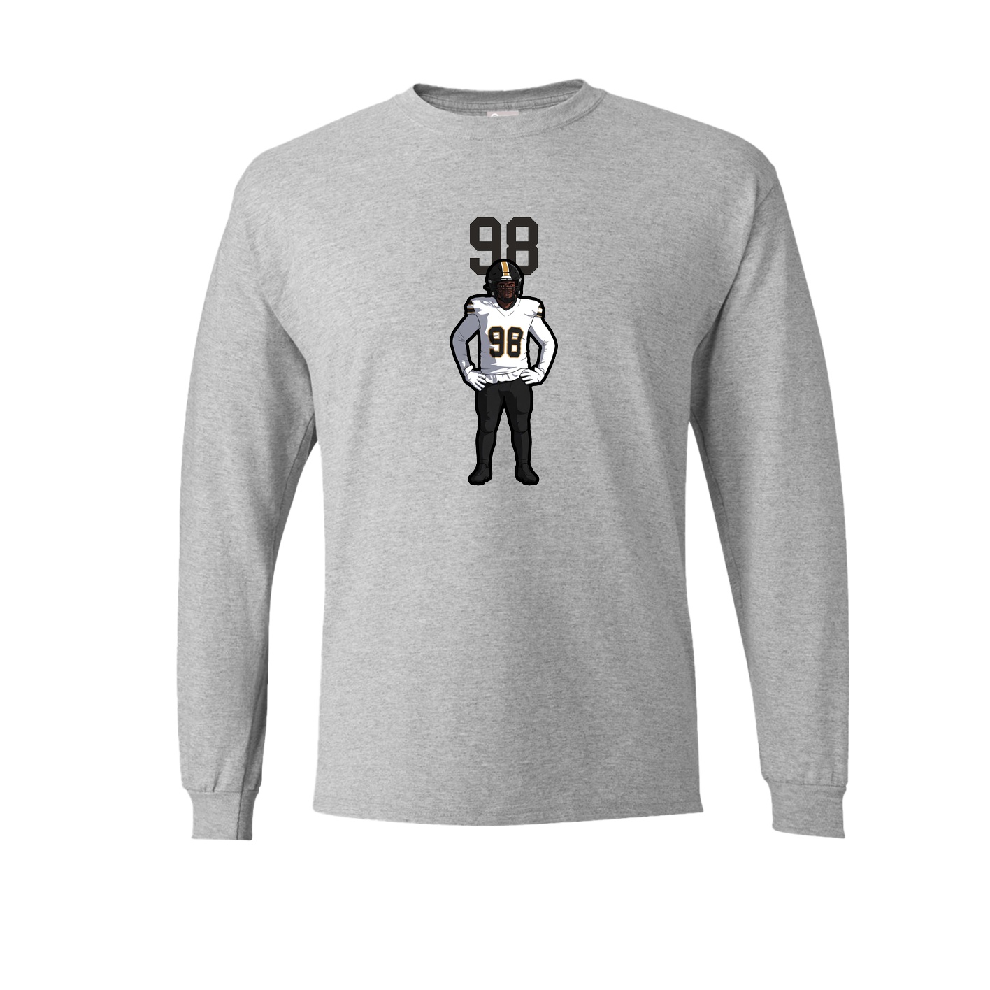 Long Sleeve Tee — Number Top in Grey