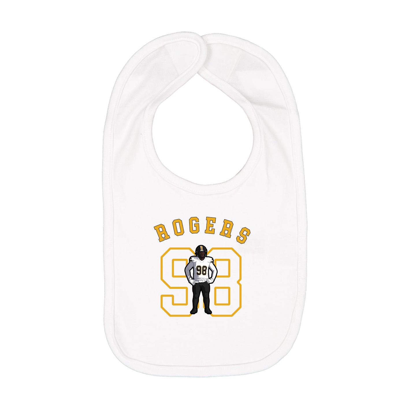 Infant Bib — Shirsey Arch in White
