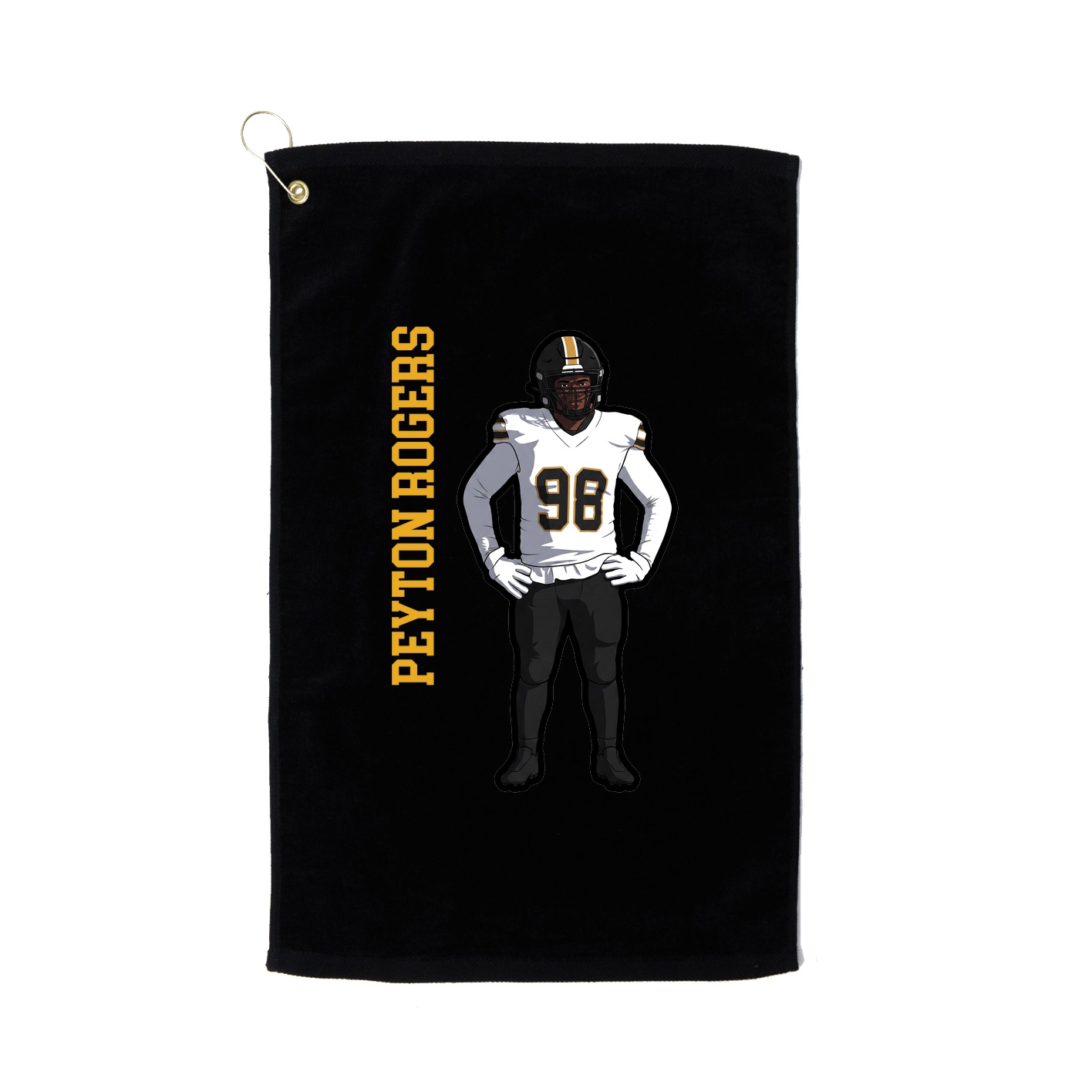 Golf Towel — Name Vertical in Black