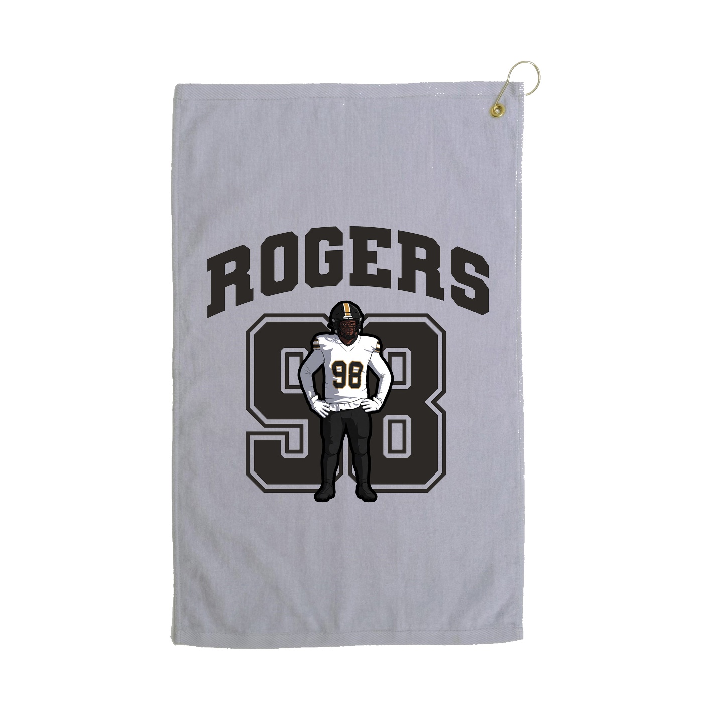 Golf Towel — Number in Grey