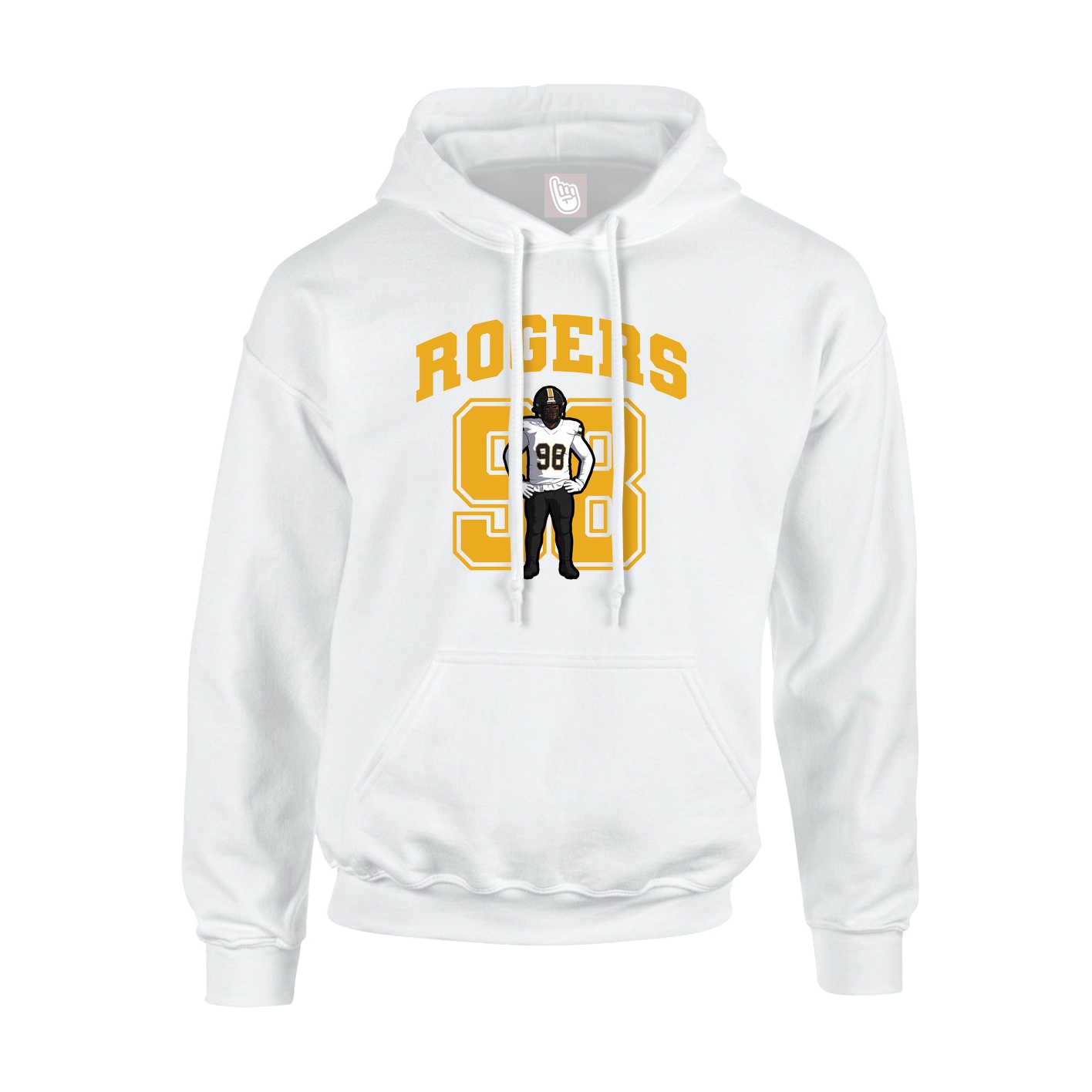 Hoodie — Number in White