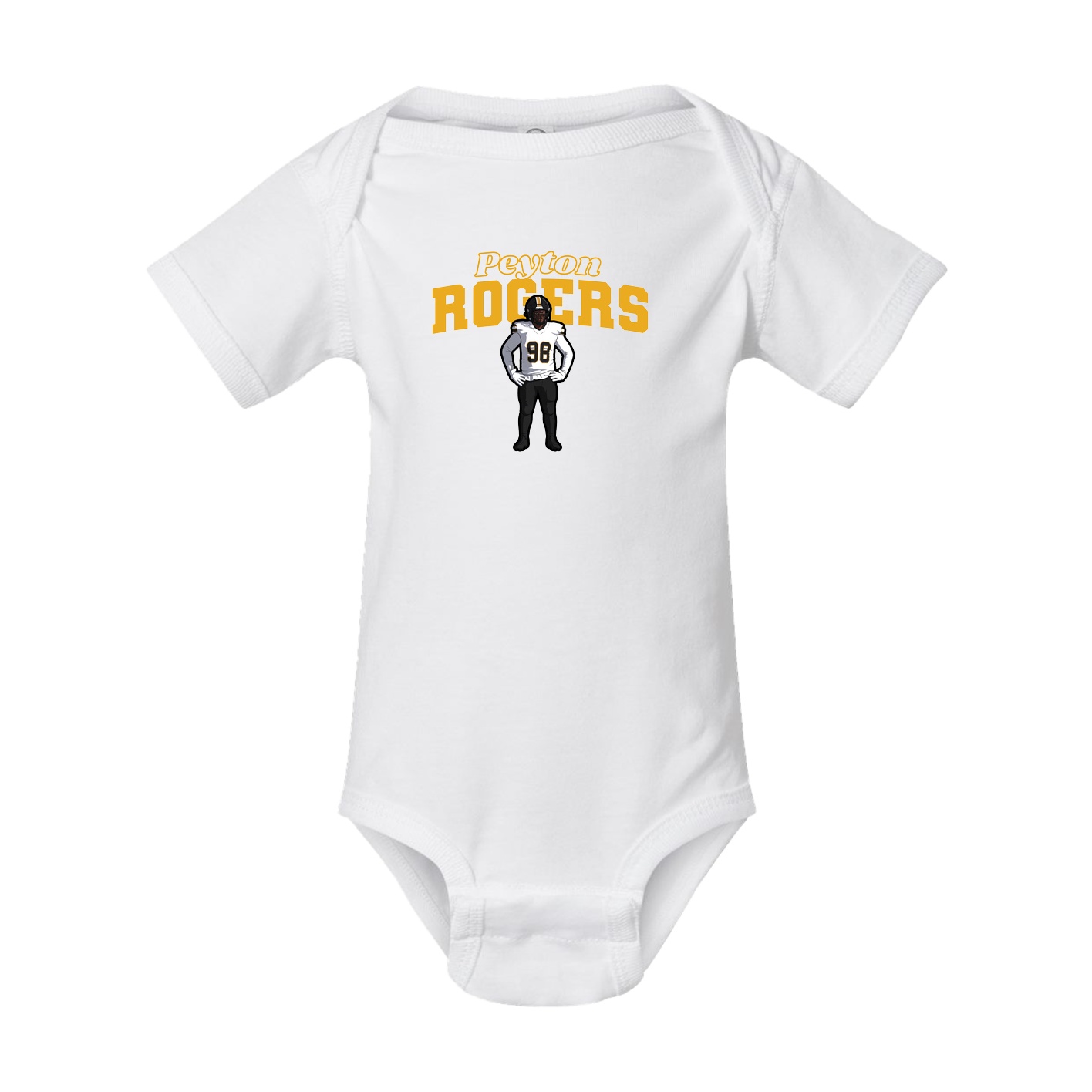 Baby Onesie — Name Arch in White