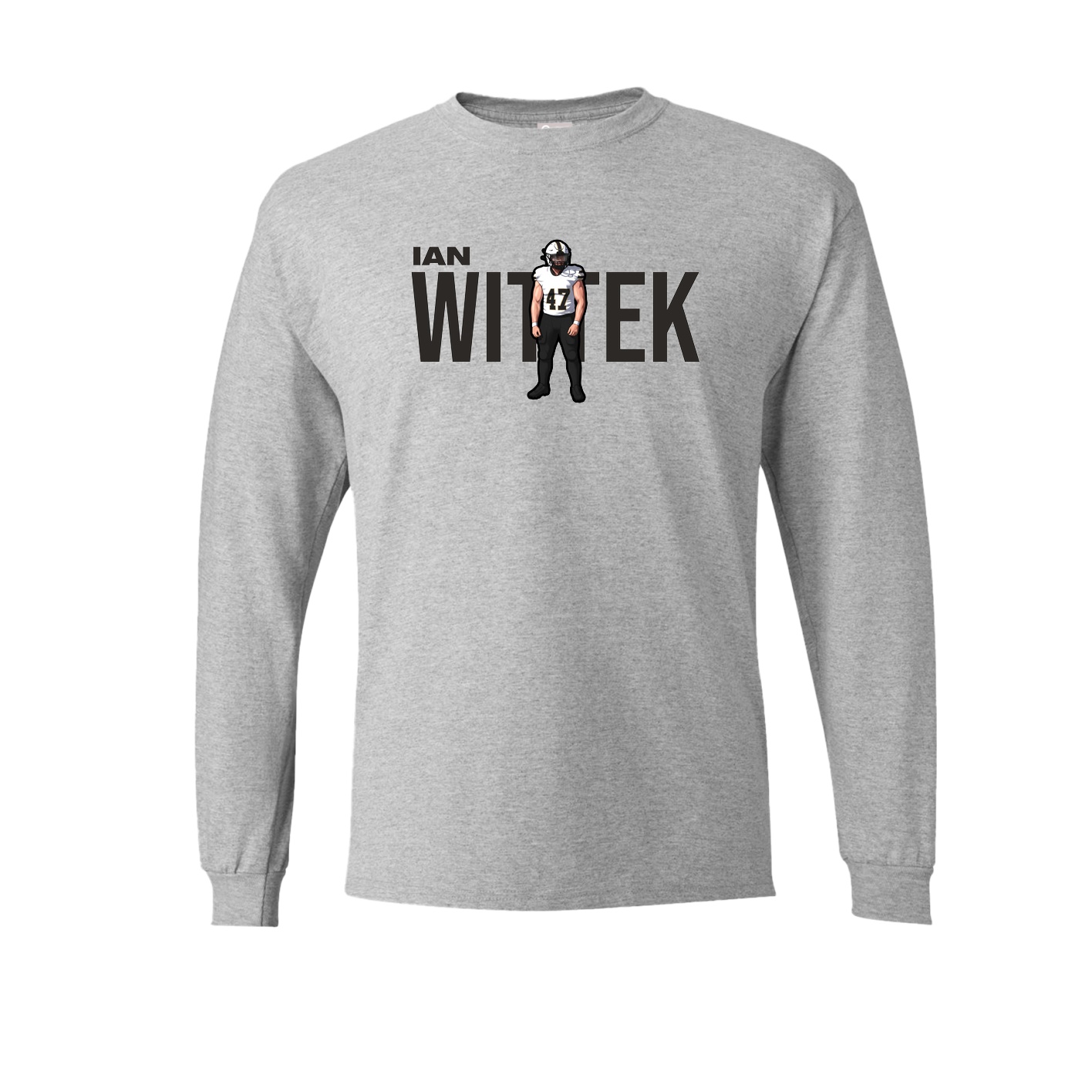 Long Sleeve Tee — Player Name in Grey