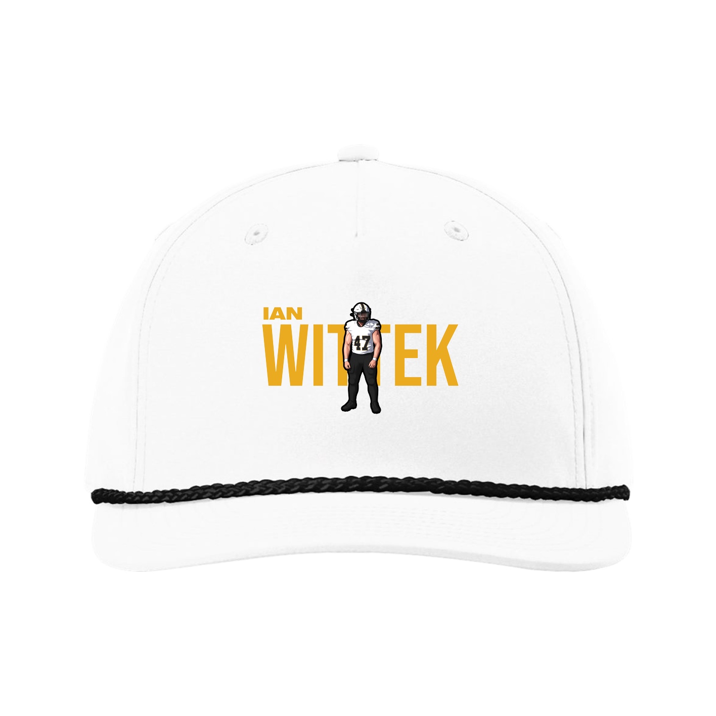 Five-Panel Classic Rope Cap — Player Name in White