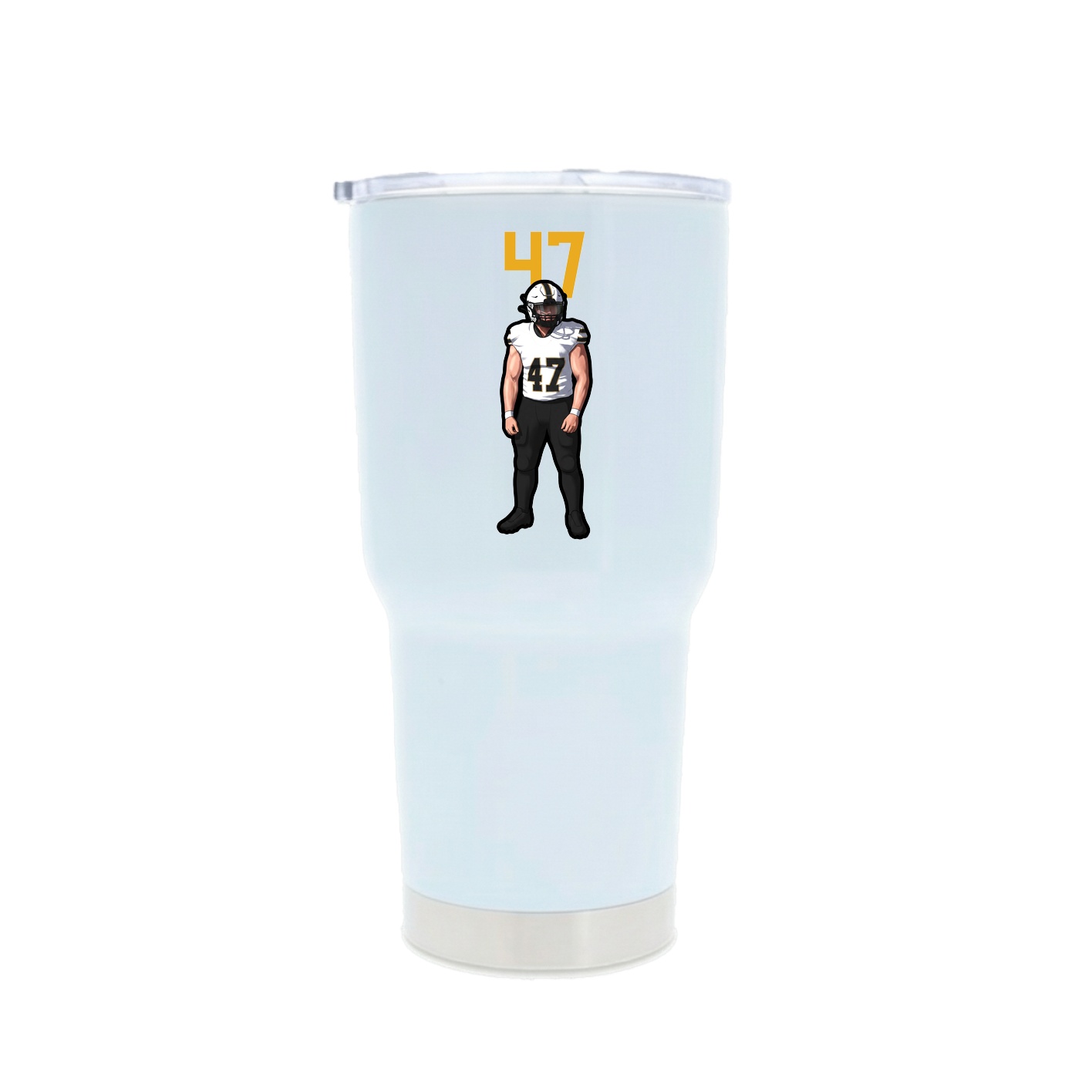 30oz Stainless Steel Tumbler — Number Top in White