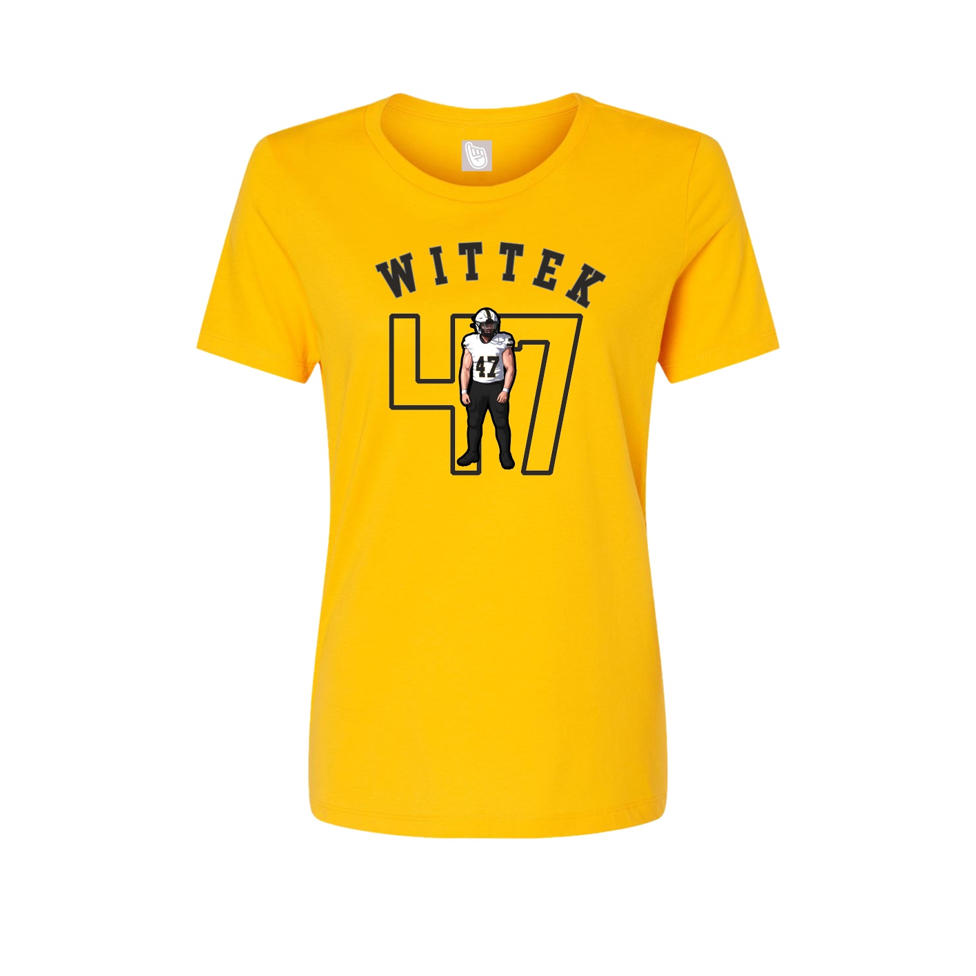 Fitted Women's Tee — Shirsey Arch in Gold