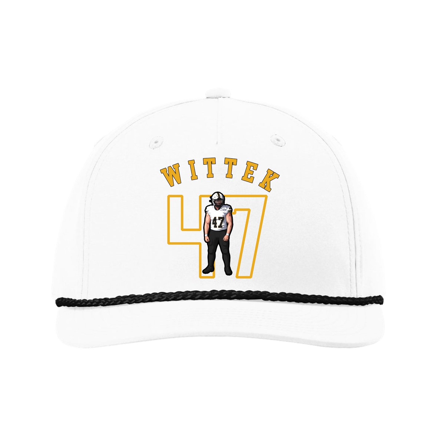 Five-Panel Classic Rope Cap — Shirsey Arch in White