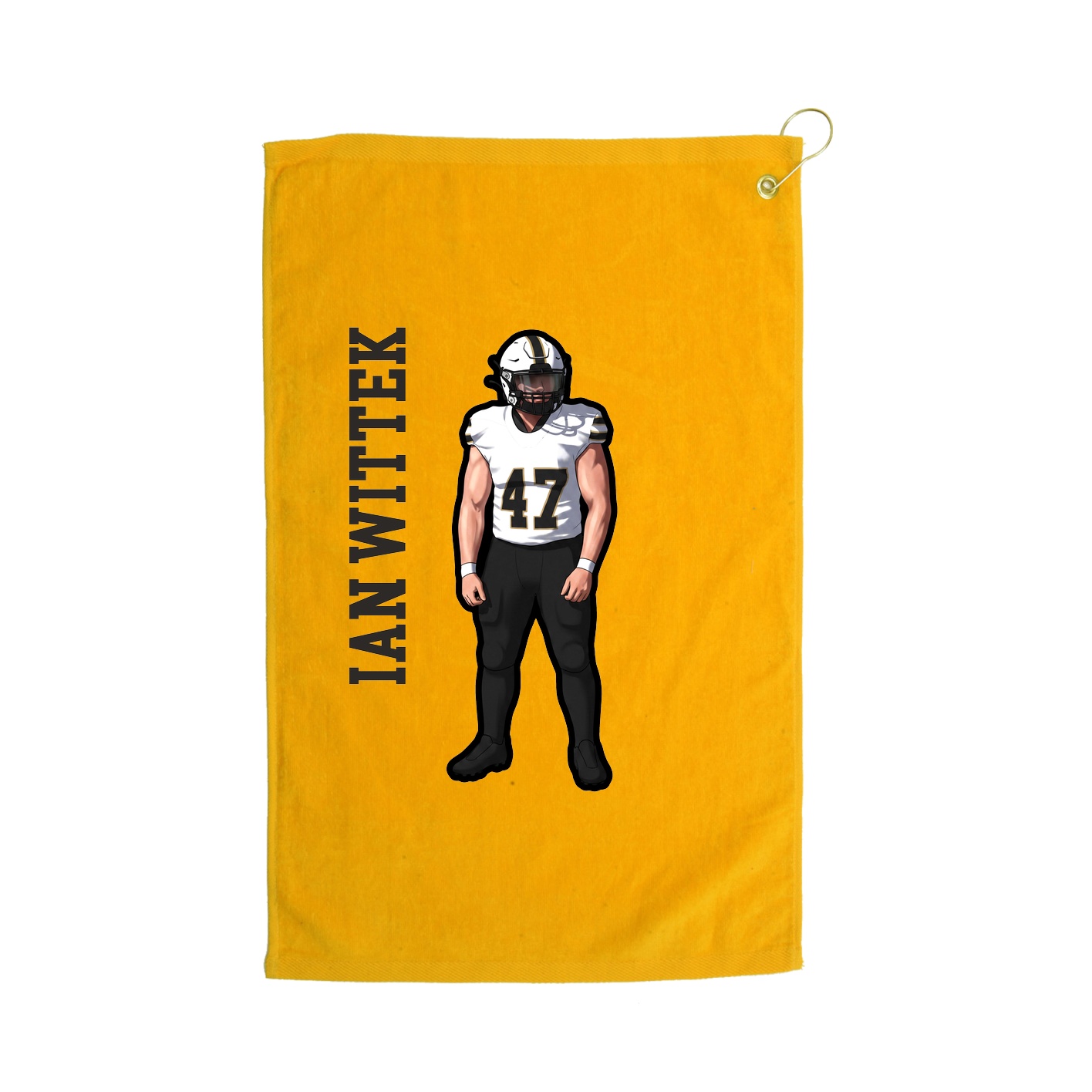 Golf Towel — Name Vertical in Gold