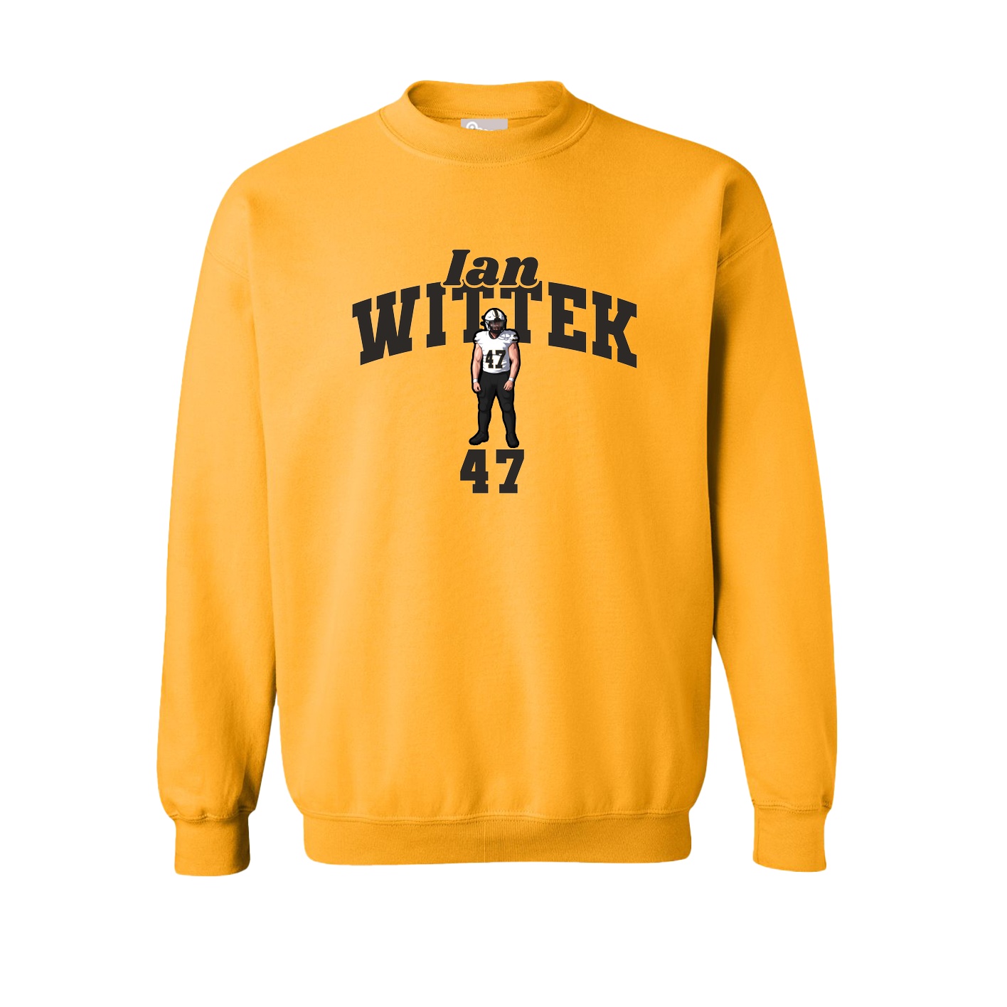 Fleece Crew — Signature Arch in Gold