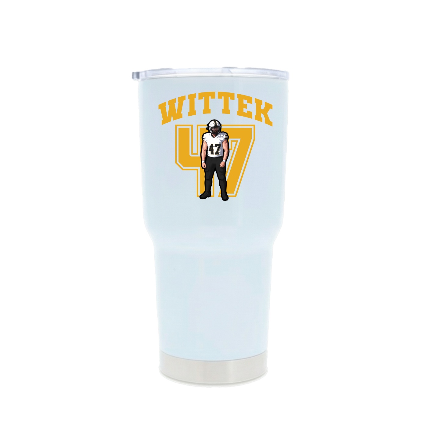 30oz Stainless Steel Tumbler — Number in White