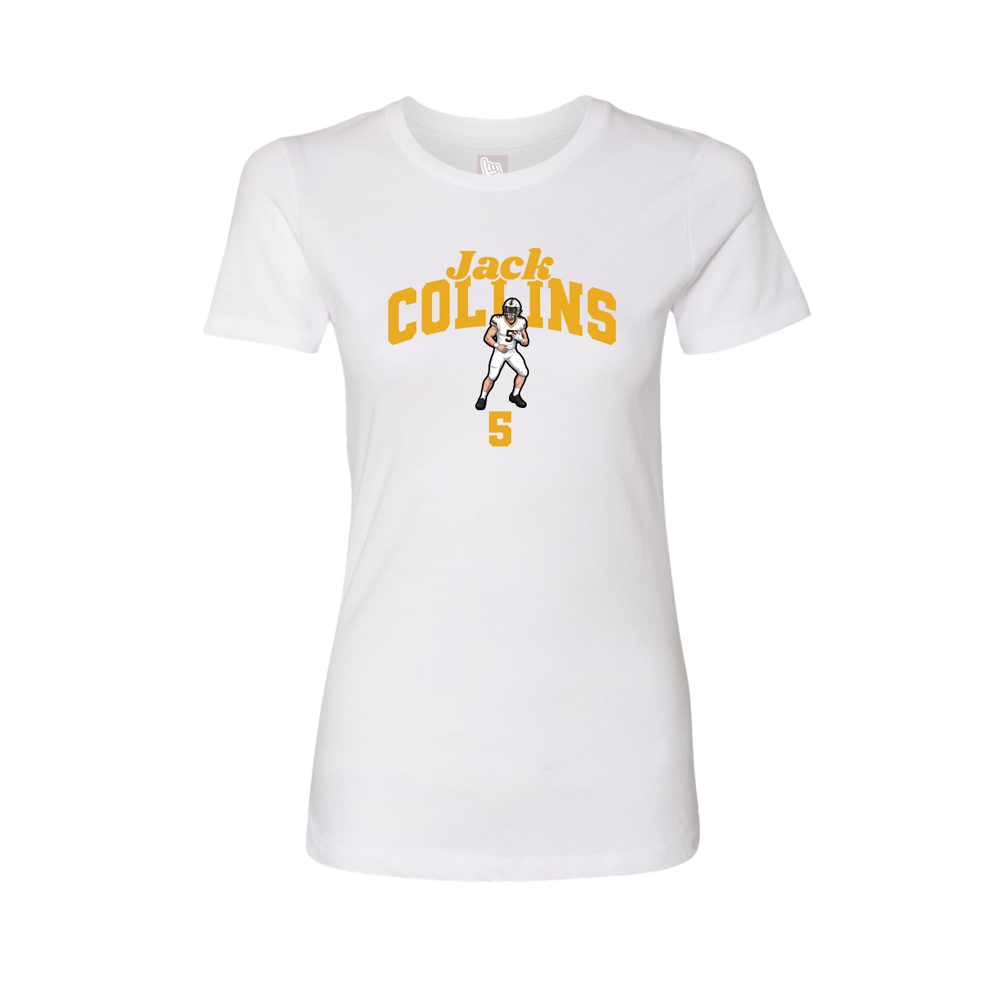 Fitted Women's Tee — Signature Arch in White