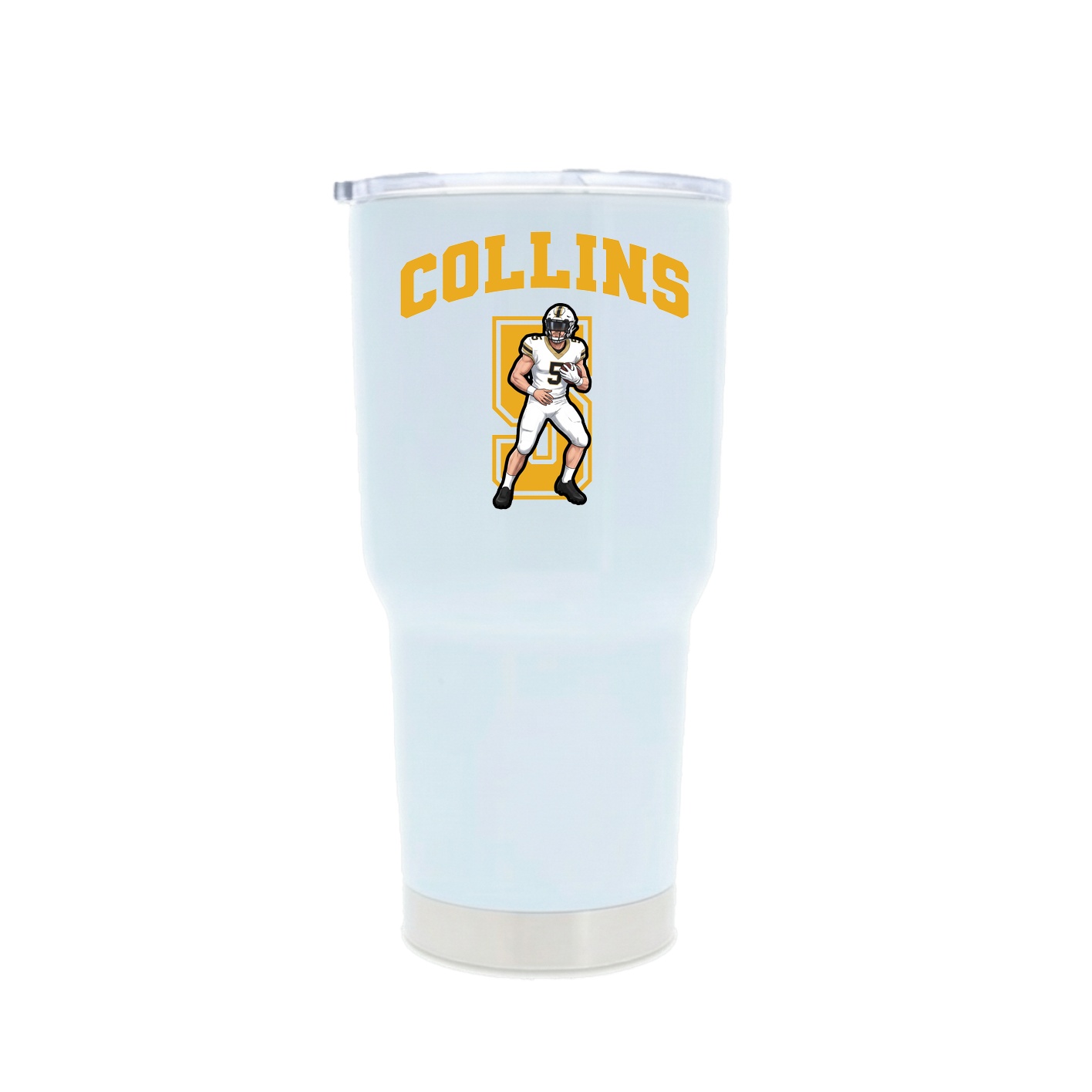 30oz Stainless Steel Tumbler — Number in White