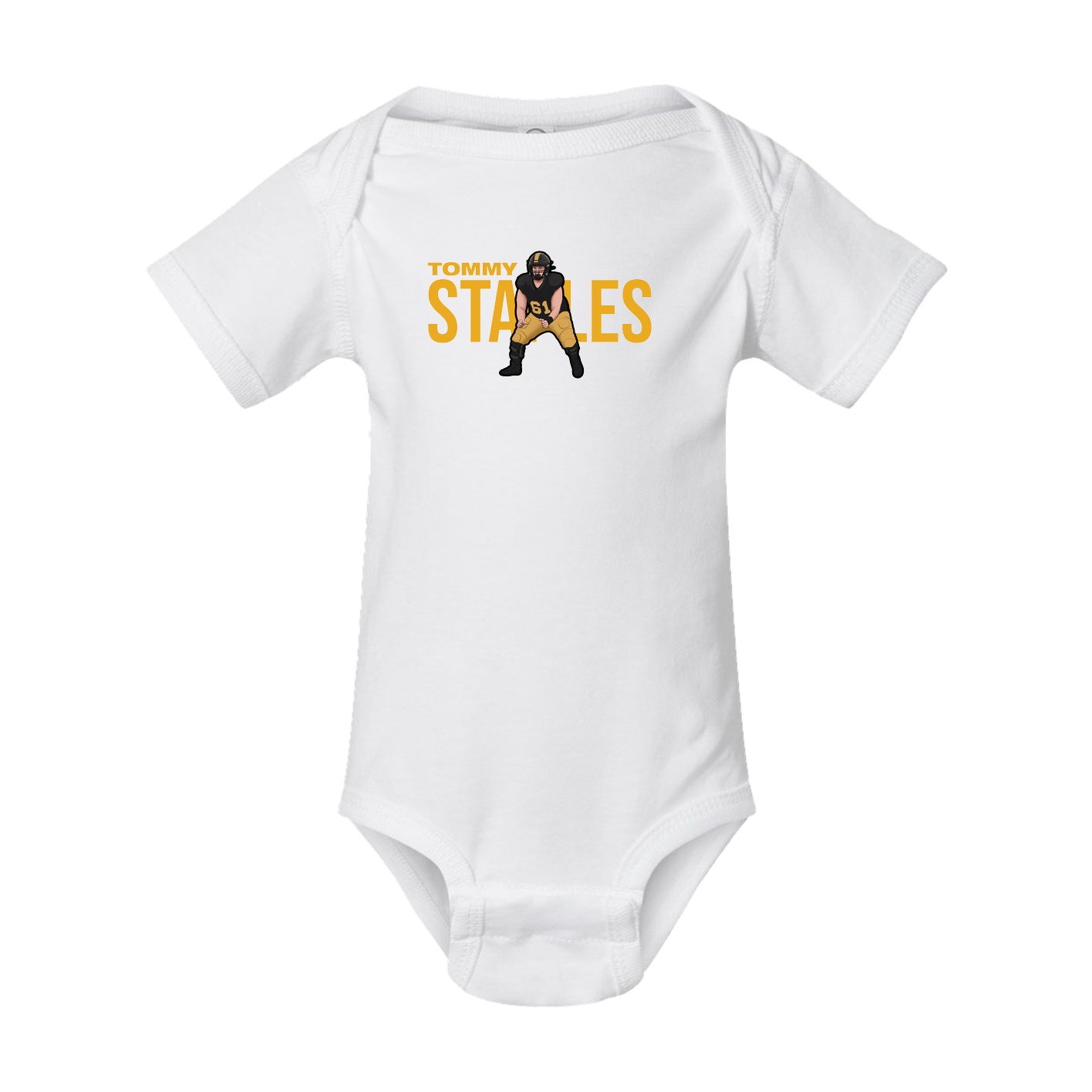 Baby Onesie — Player Name in White