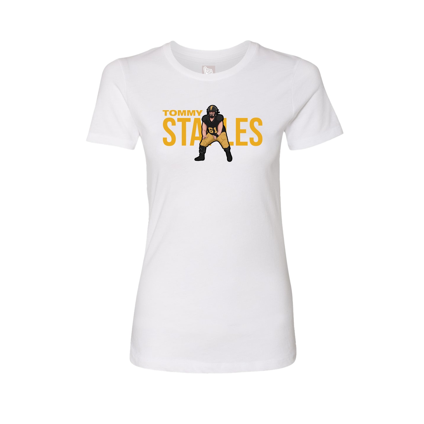 Fitted Women's Tee — Player Name in White