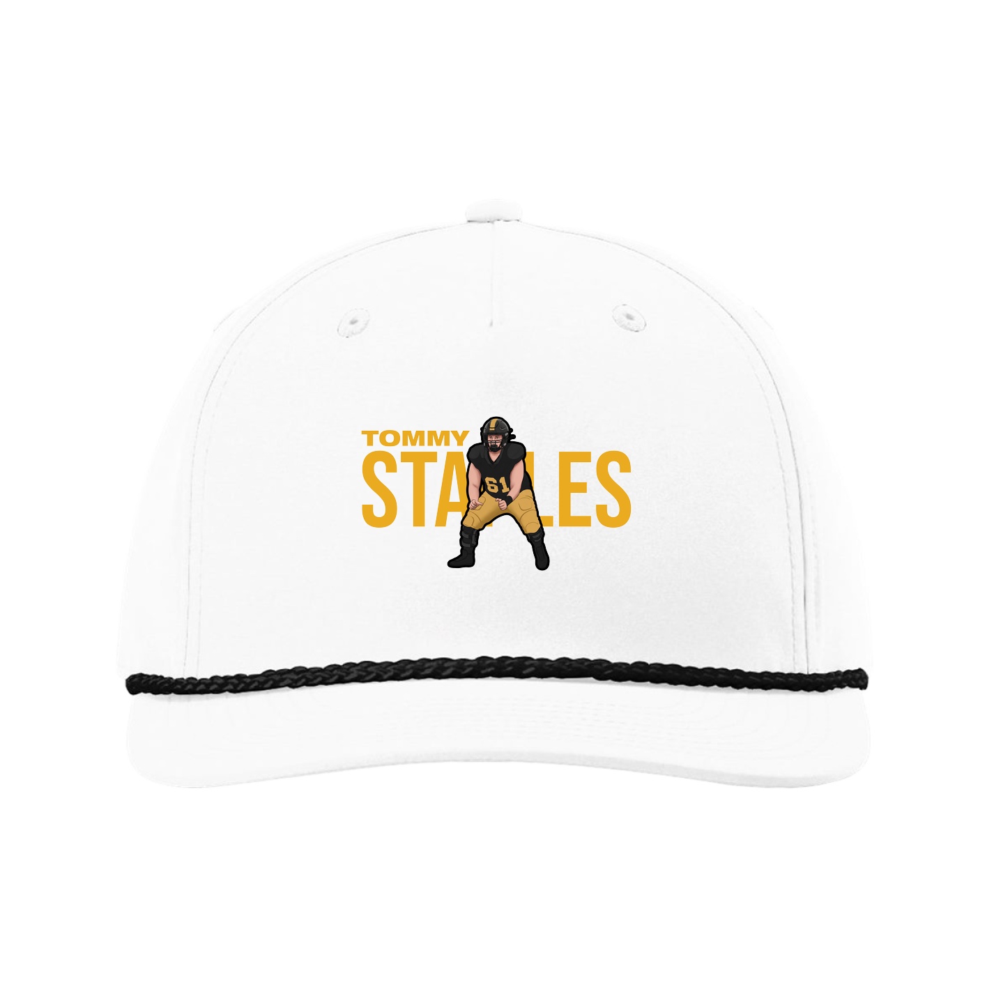Five-Panel Classic Rope Cap — Player Name in White