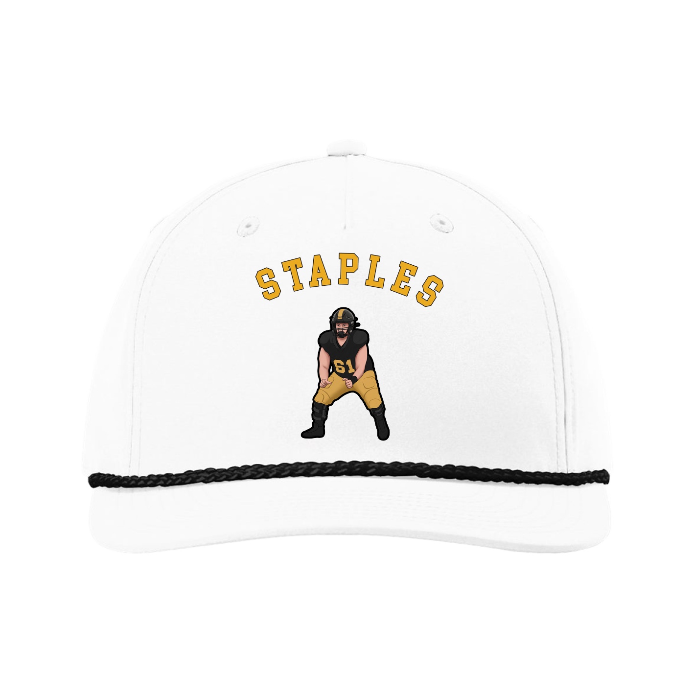 Five-Panel Classic Rope Cap — Shirsey Arch in White