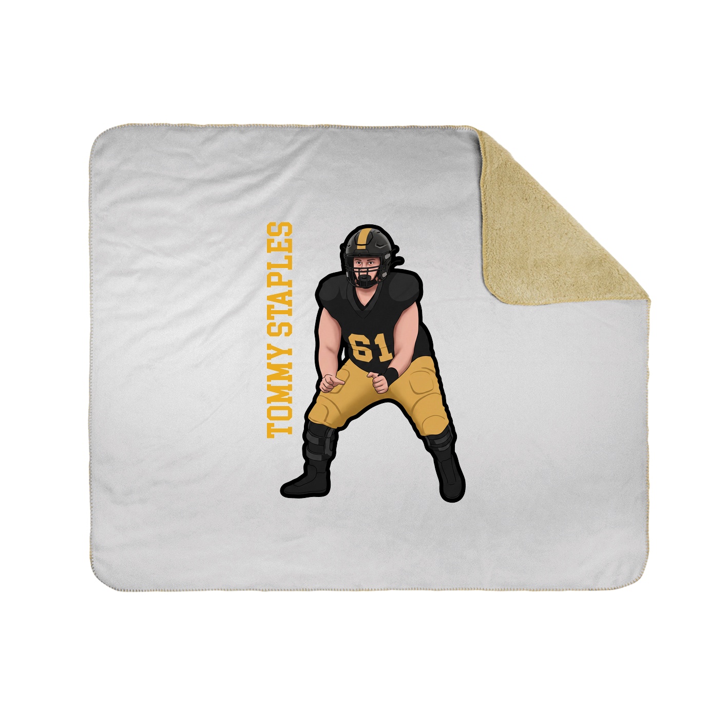 Throw Blanket — Name Vertical in White