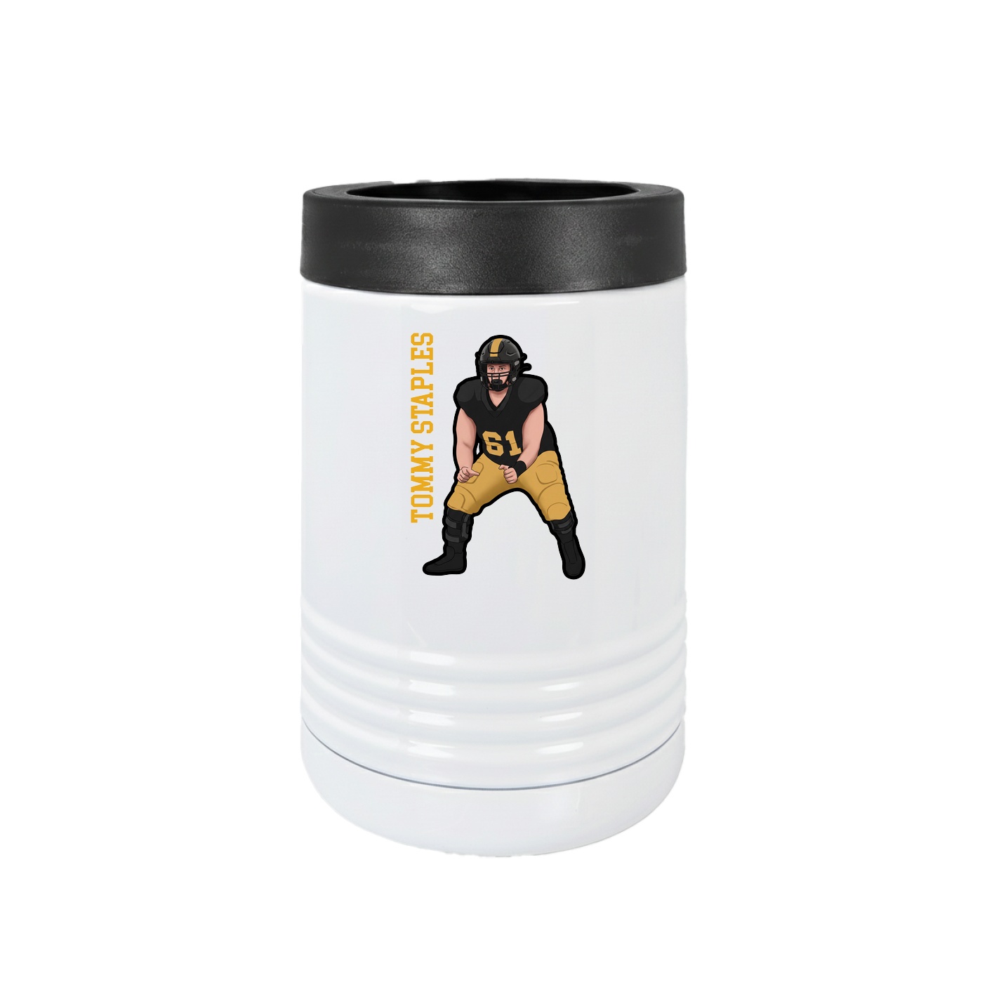 Beverage Holder — Name Vertical in White