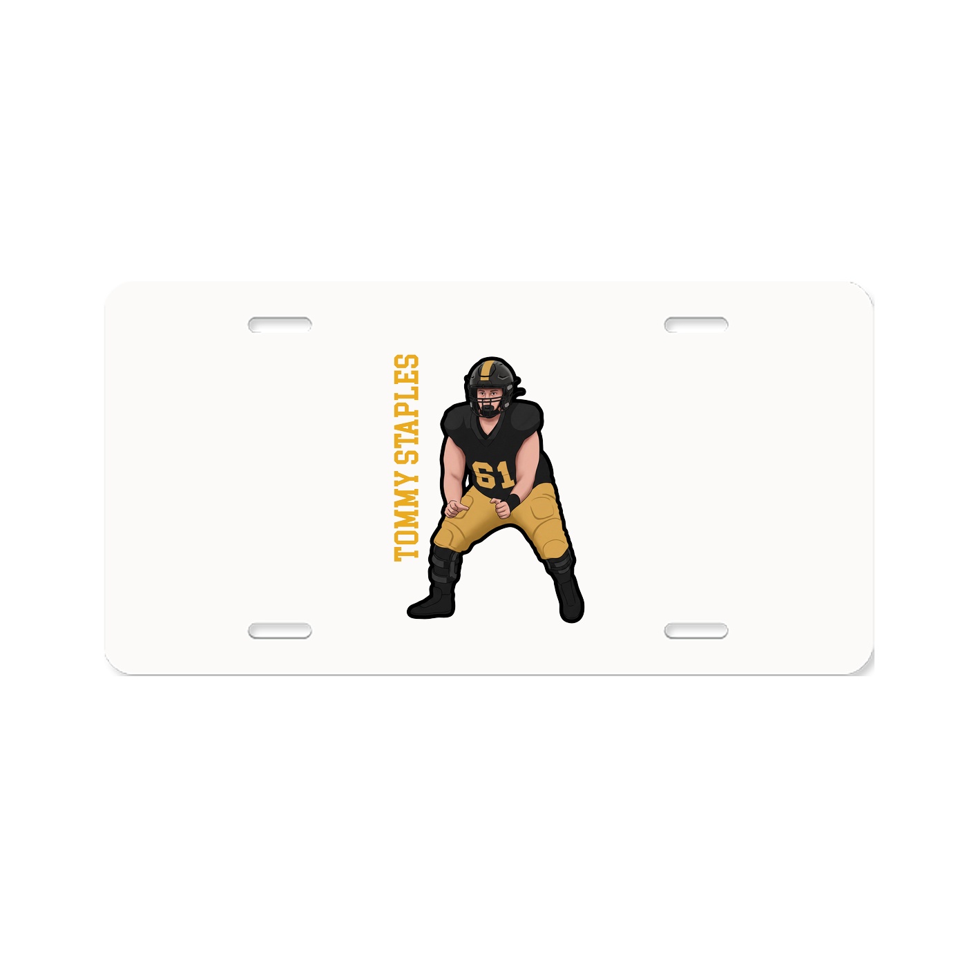 License Plate — Name Vertical in Classic
