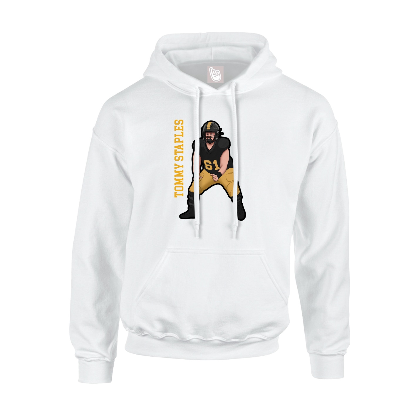 Hoodie — Name Vertical in White