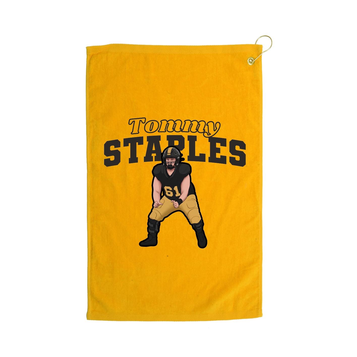 Golf Towel — Name Arch in Gold
