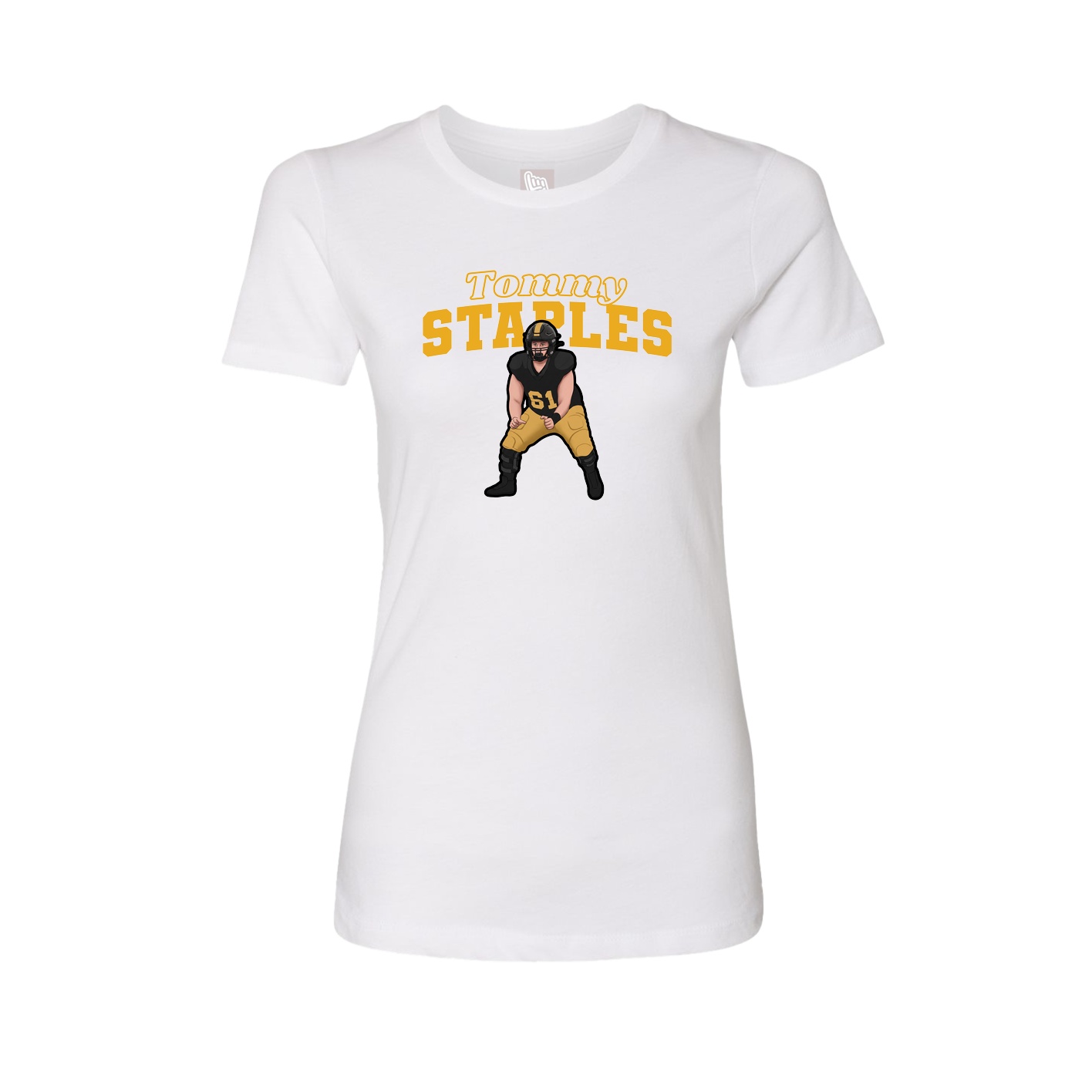 Fitted Women's Tee — Name Arch in White