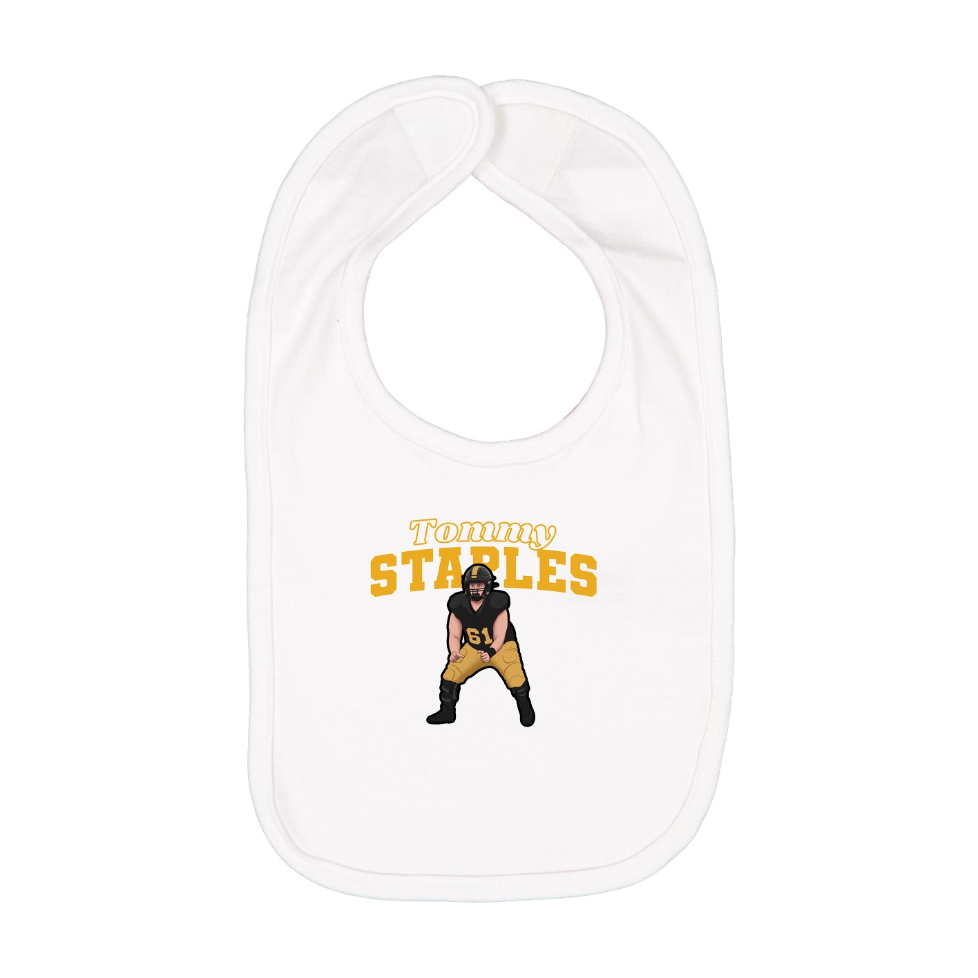 Infant Bib — Name Arch in White