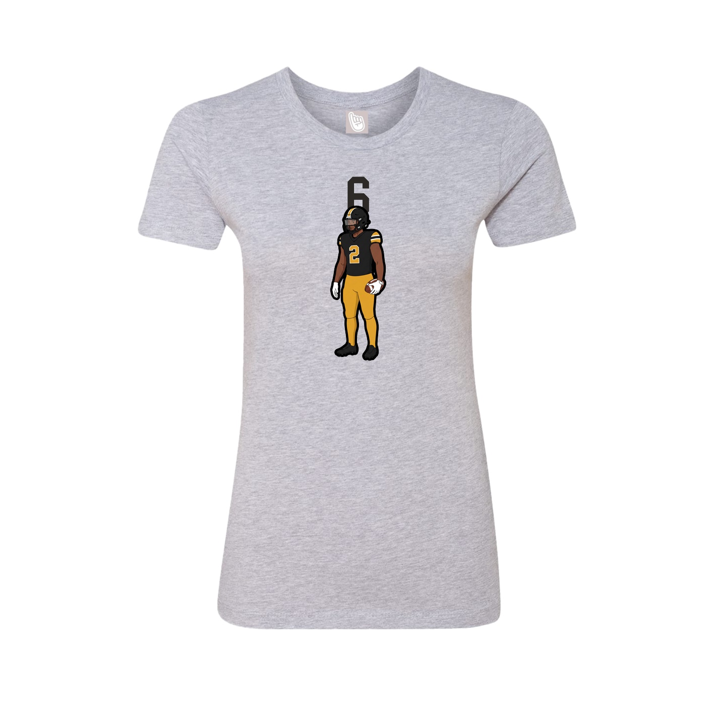 Fitted Women's Tee — Number Top in Grey