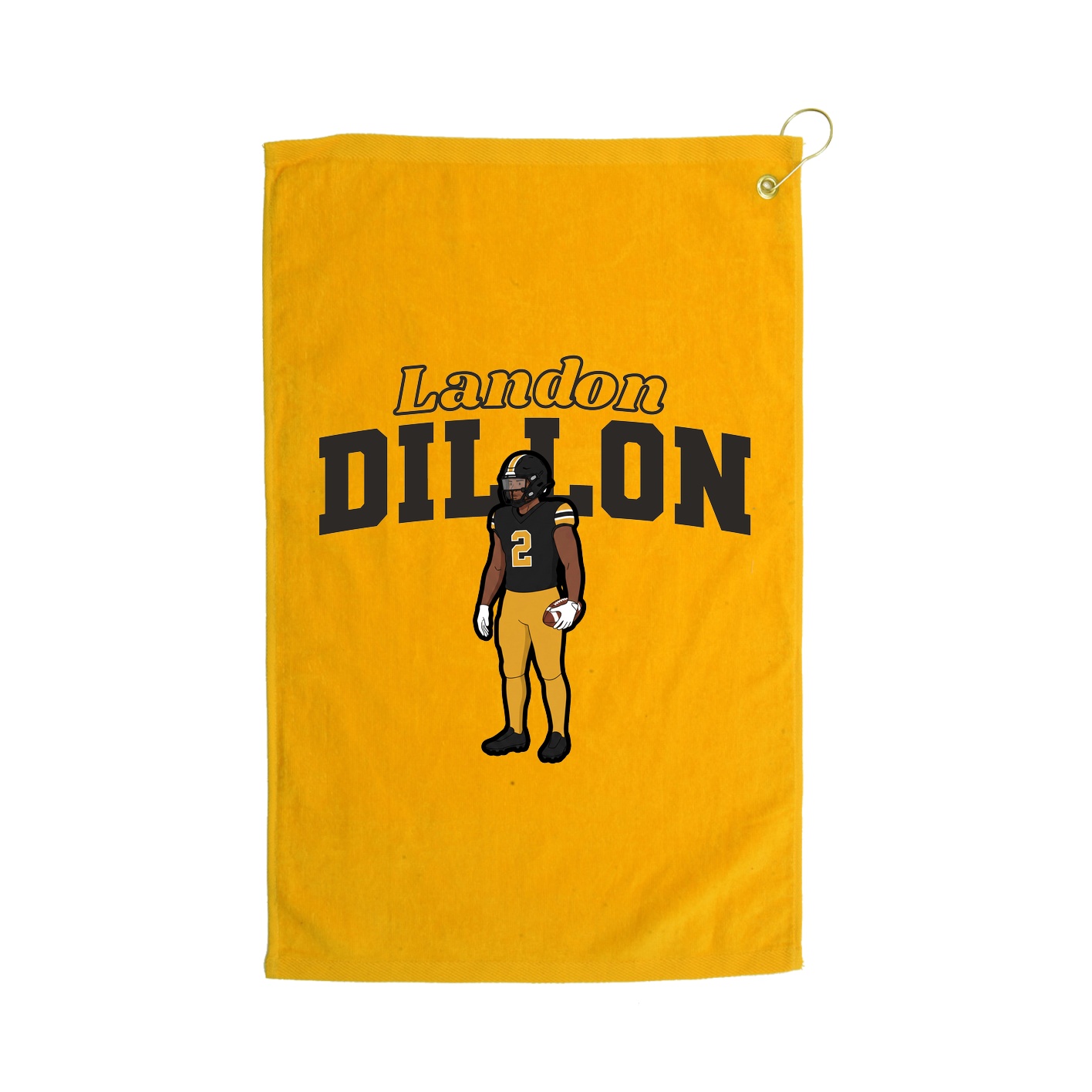 Golf Towel — Name Arch in Gold