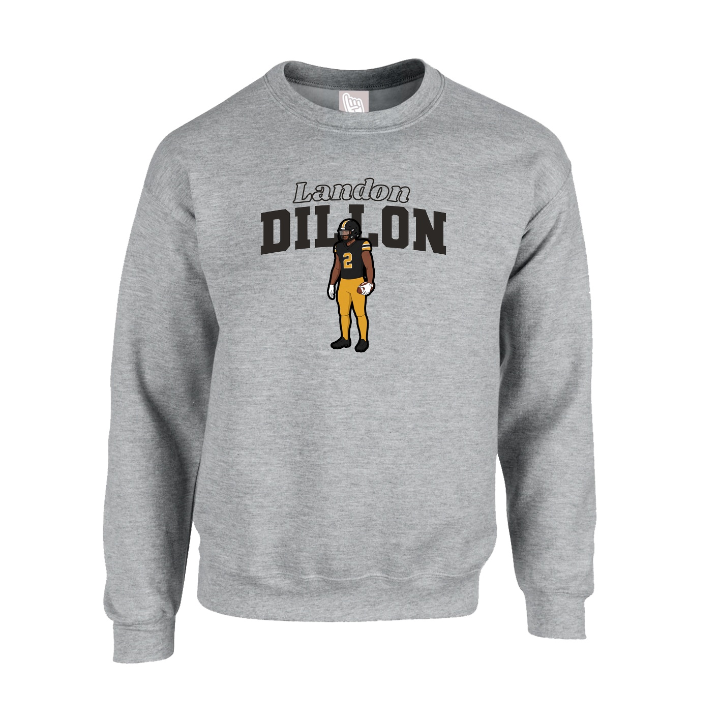 Fleece Crew — Name Arch in Grey