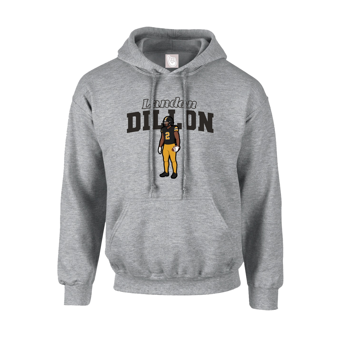 Youth Hoodie — Name Arch in Grey