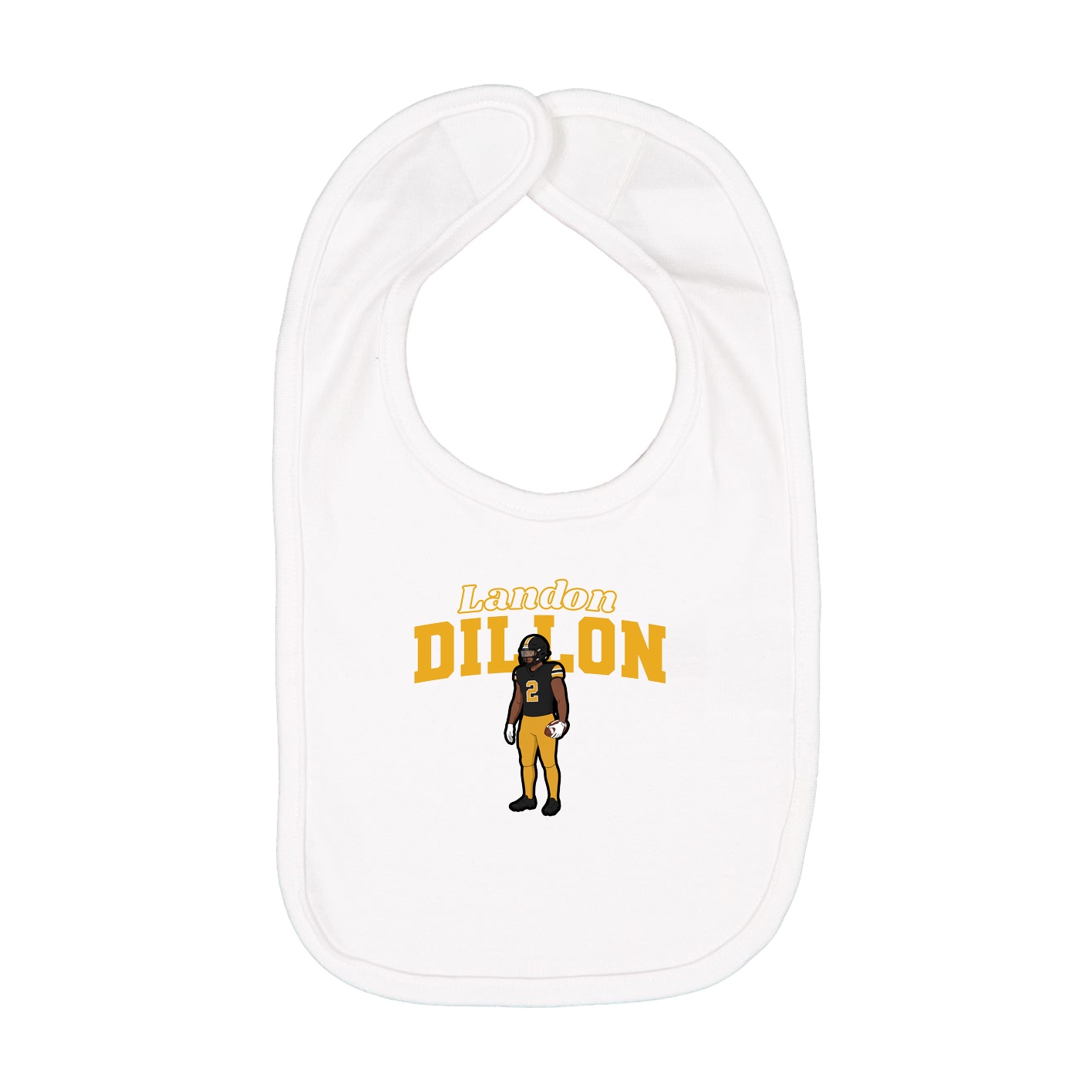Infant Bib — Name Arch in White