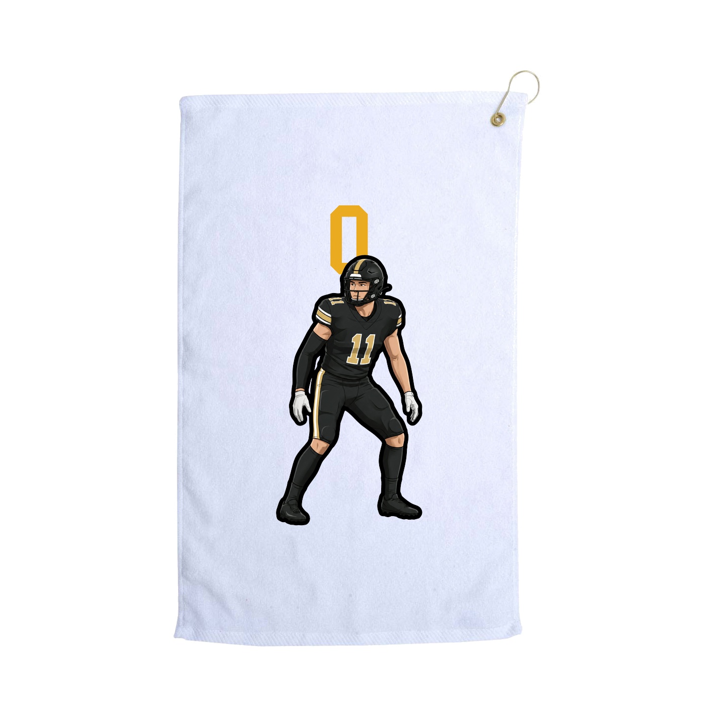 Golf Towel — Number Top in White
