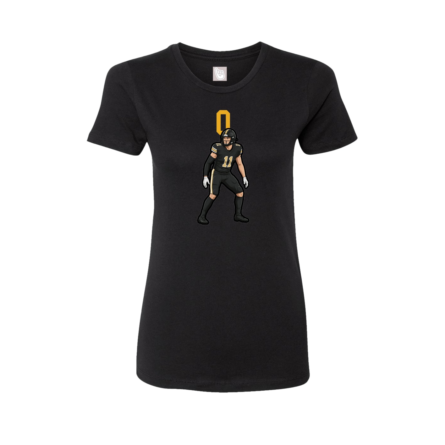 Fitted Women's Tee — Number Top in Black